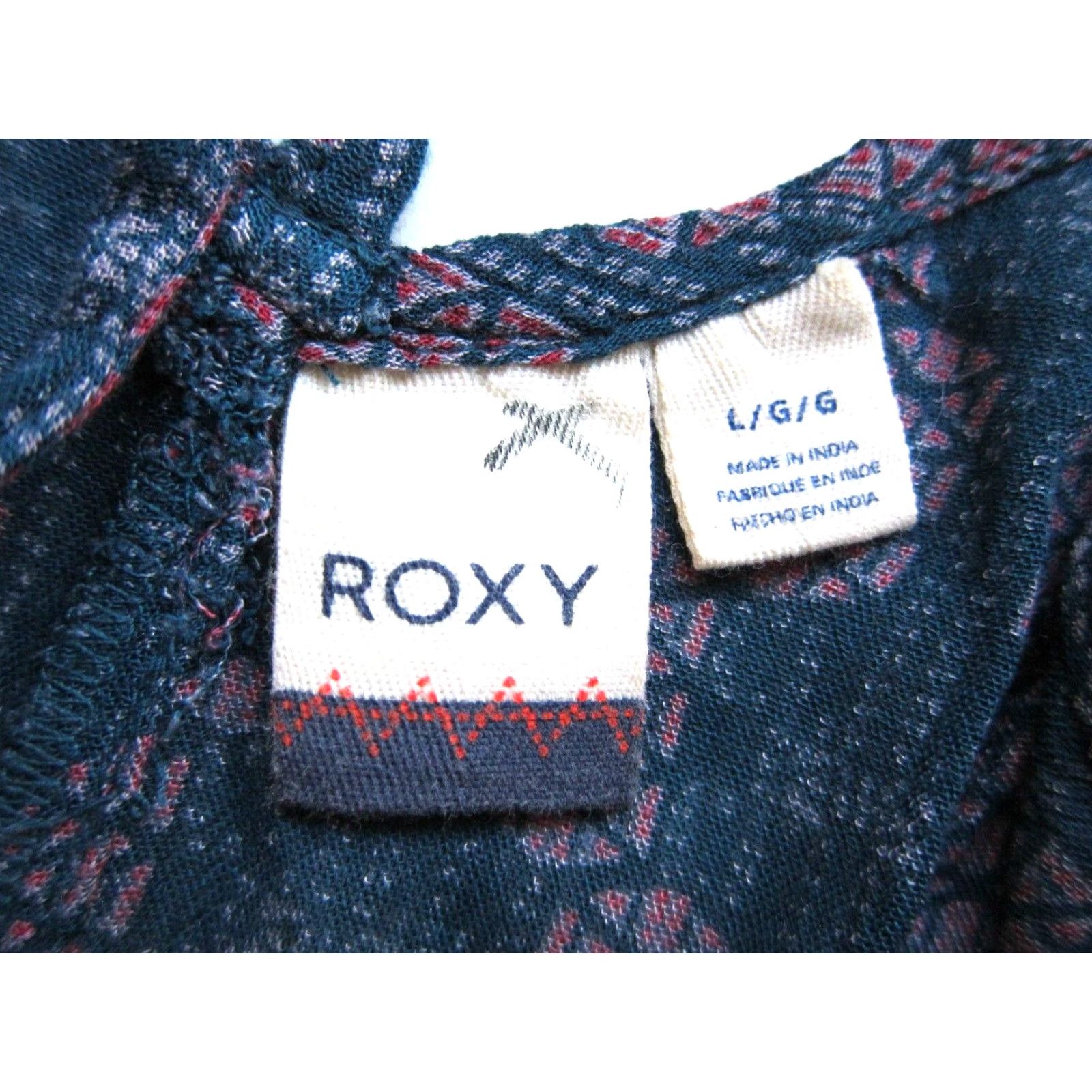 Vintage ROXY Dress Geometric Pocket Long Sleeve Tunic Shift L Pink 100% Rayon Women Regular Size L / US 10 / IT 46 - 3 Thumbnail
