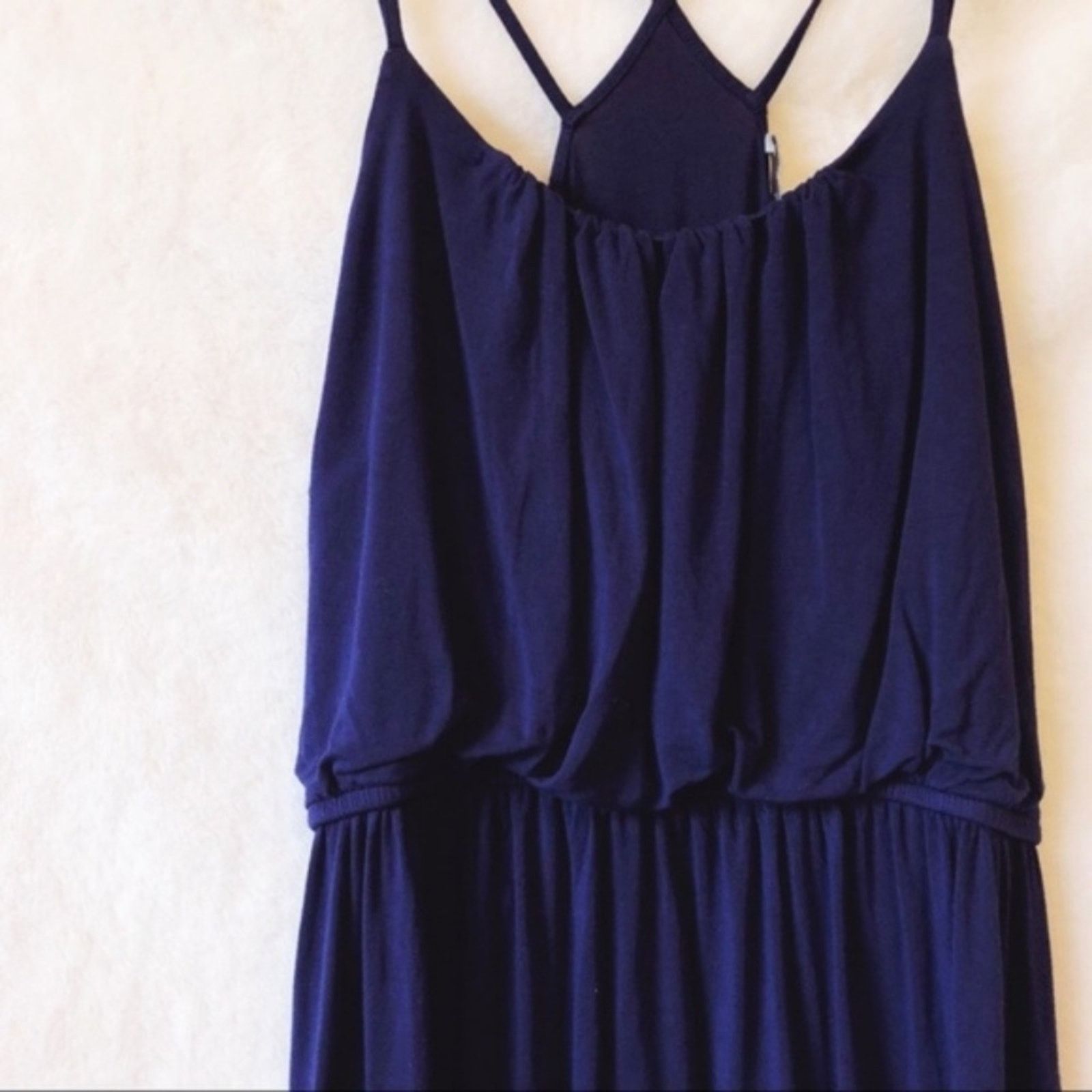 Loft LOFT Blue Strappy Midi Dress Size S / US 4 / IT 40 - 4 Thumbnail