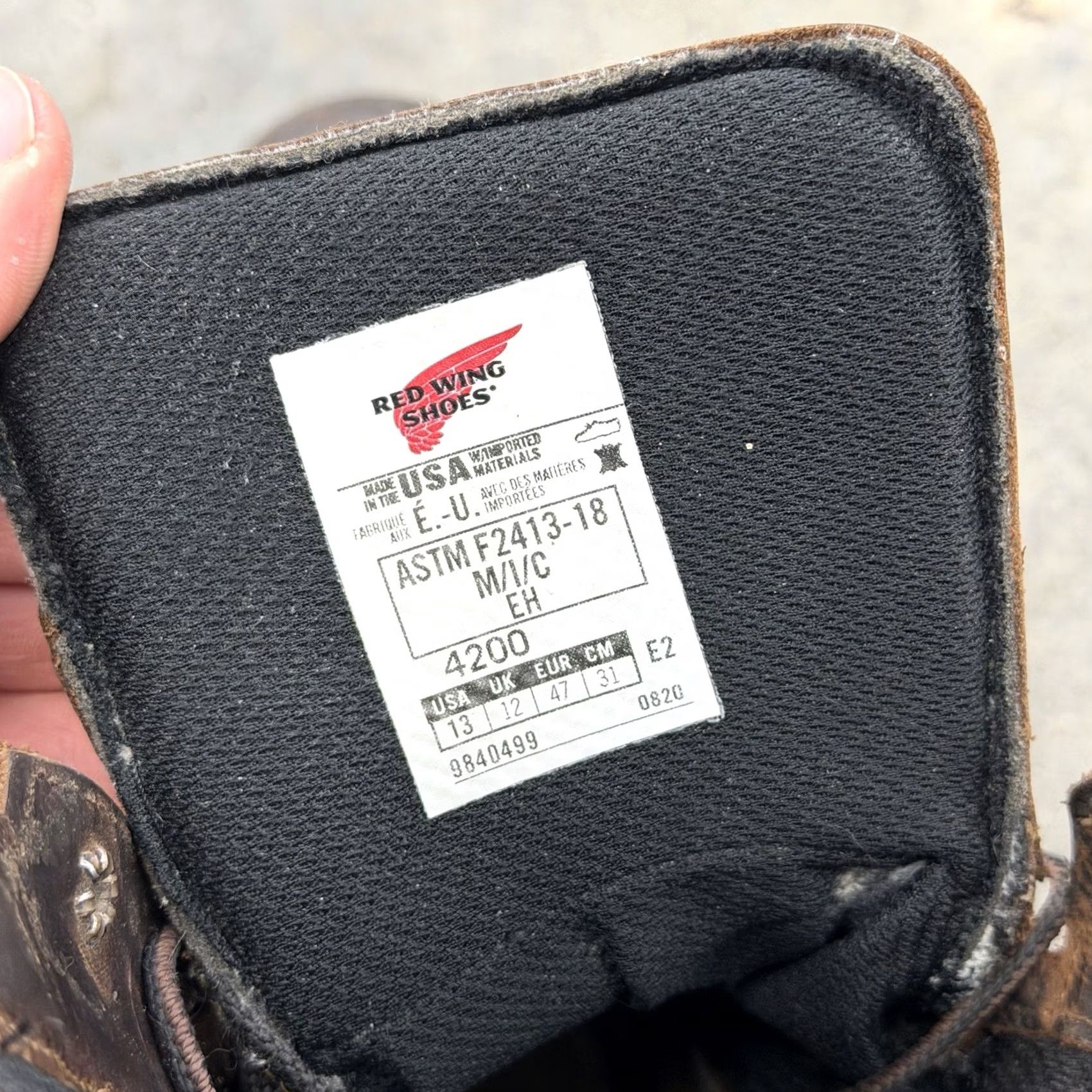 Red Wing Red Wing Shoes 4200 Work Boots Mens 13 E2 Safety Toe USA Made Brown Lace Up ASTM F2413 Boots Mens Brown USA 13 Leather Work USA Made Tailored Size US 12 / EU 45 - 2 Thumbnail