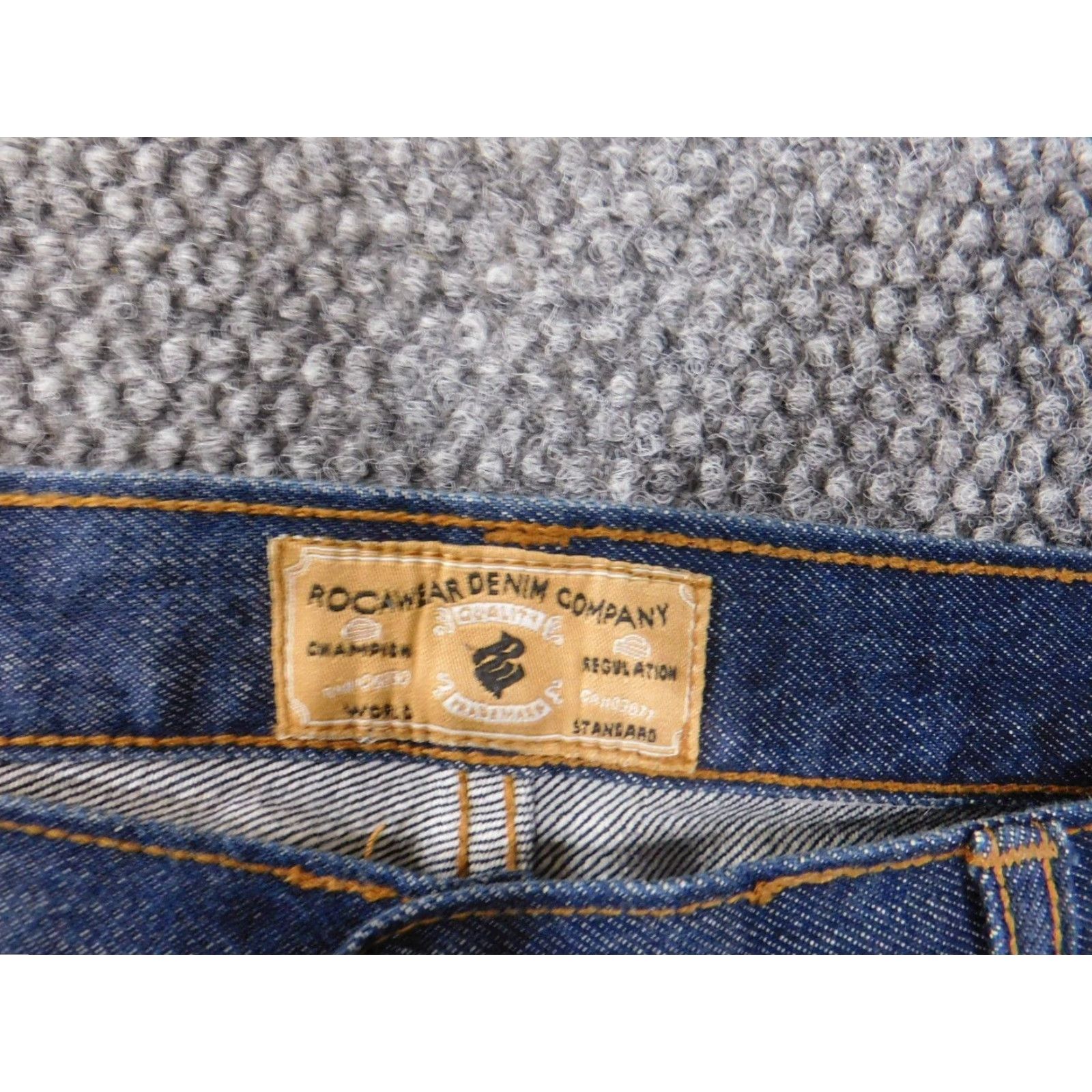 Rocawear VINTAGE Rocawear Jeans 38x32 Blue Mens Straight Baggy Hip Hop 90s Denim Dark Wash Zipper Pockets N/A Size US 38 / EU 54 - 2 Thumbnail