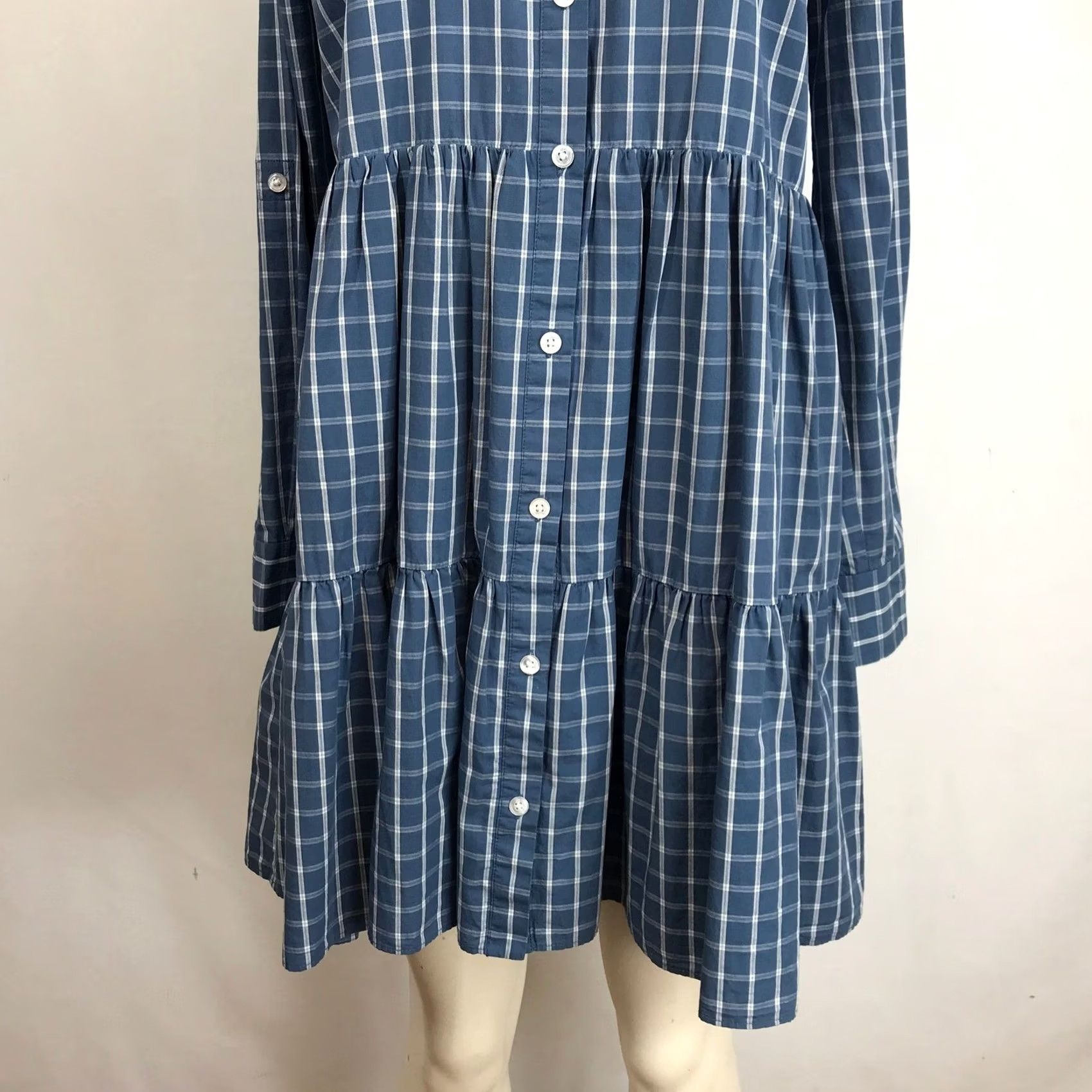 Veronica Beard Veronica Beard Jeans Plaid Shirt Dress Blue Midi Button Front Collared Long Sleeve Women S Health-Vibe? (No, must not add). Size S / US 4 / IT 40 - 3 Thumbnail
