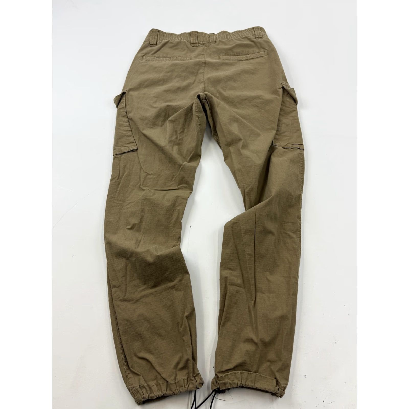 Vintage BYLT Cargo Pants Mens 30x29 Beige Tapered Cuffed Drawstring Casual Stretch Size US 30 / EU 46 - 6 Thumbnail