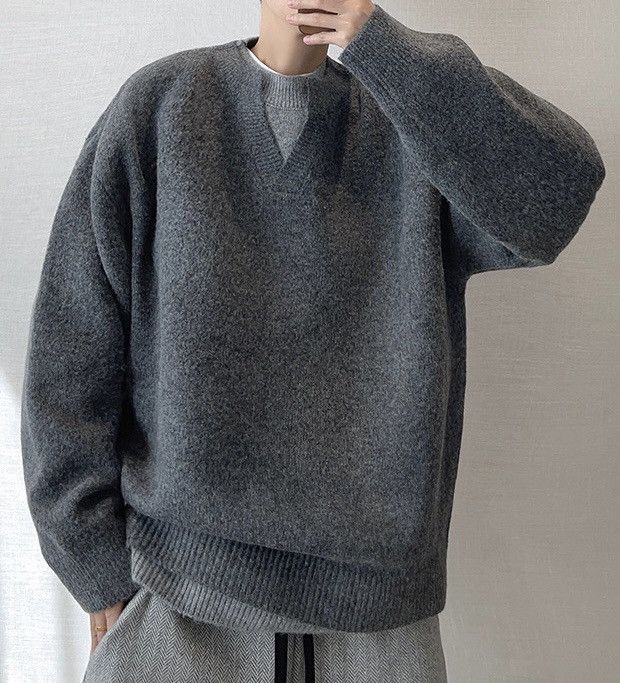 Japanese Brand × Vintage Cleanfit retro punk double layer effect sweater knitwear Size US M / EU 48-50 / 2 - 4 Thumbnail