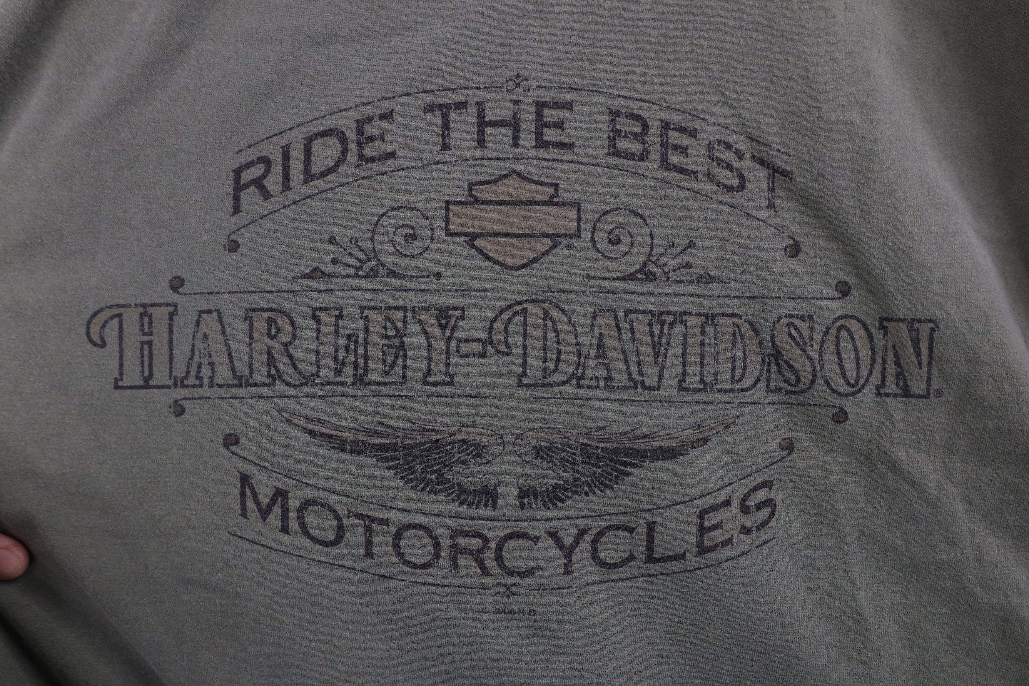 Harley Davidson × Vintage Vintage Y2K 2006 Harley Davidson Dragon T-Shirt Green USA Size US XL / EU 56 / 4 - 4 Thumbnail