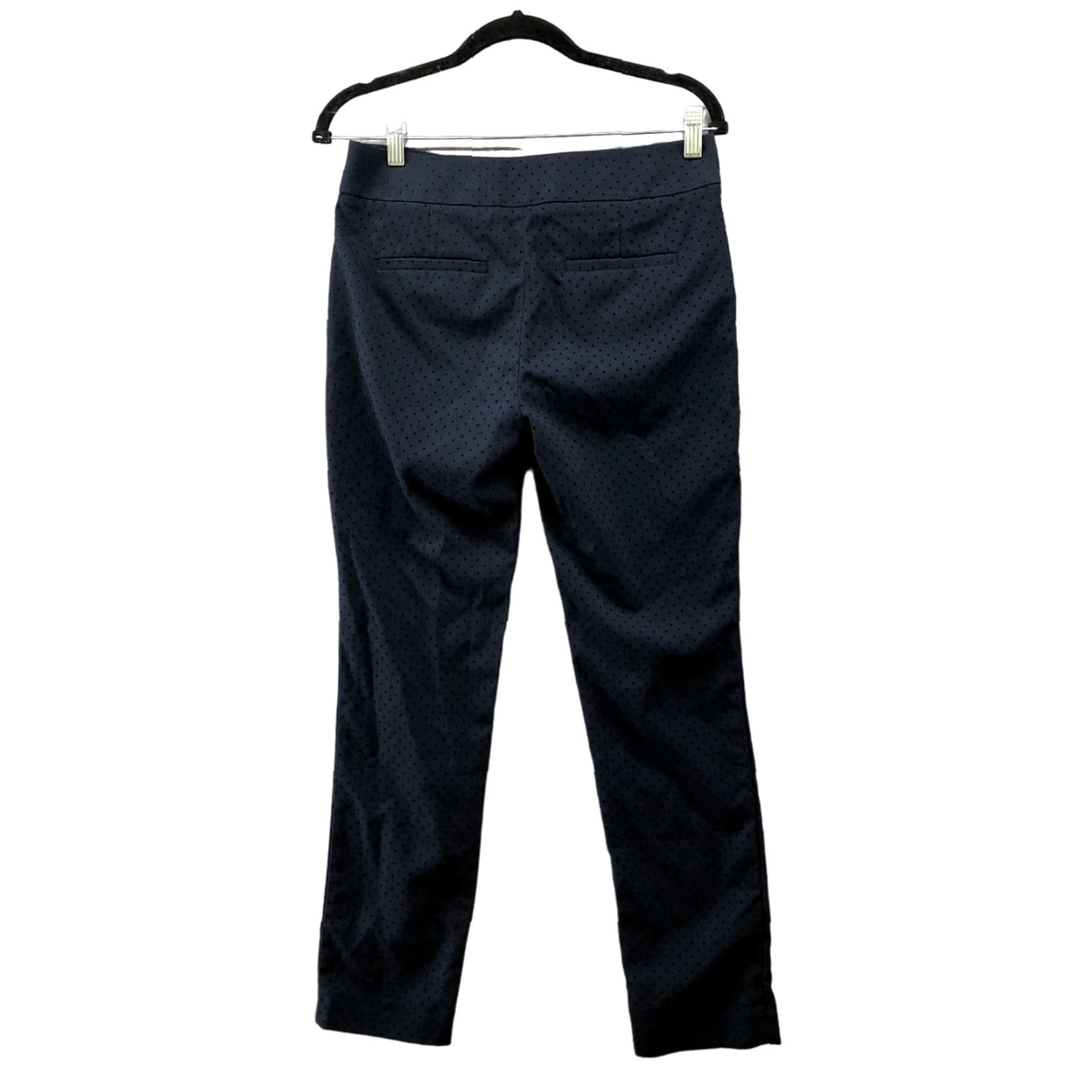 Loft LOFT Marisa Skinny Dress Pants Womens Size 2 Navy Blue Velvet Polka Dot Print Dress Pants Women's 2 Navy Blue Velvet Polka Dot Print Size 26" / US 2 / IT 38 - 2 Thumbnail