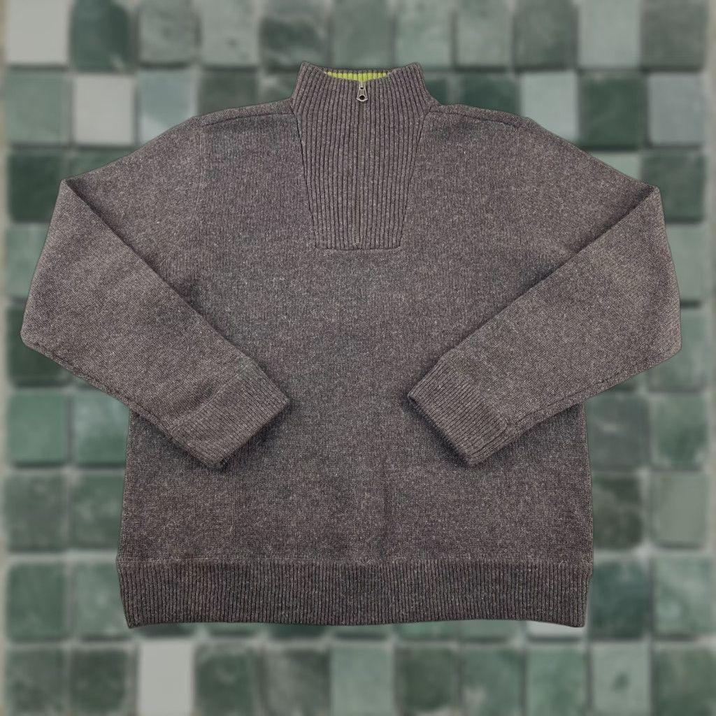 Gap VINTAGE Gap 1/4 Zip Sweater Men Large Brown LambsWool Blend Mock Preppy NWOT Size US L / EU 52-54 / 3 - 1 Thumbnail