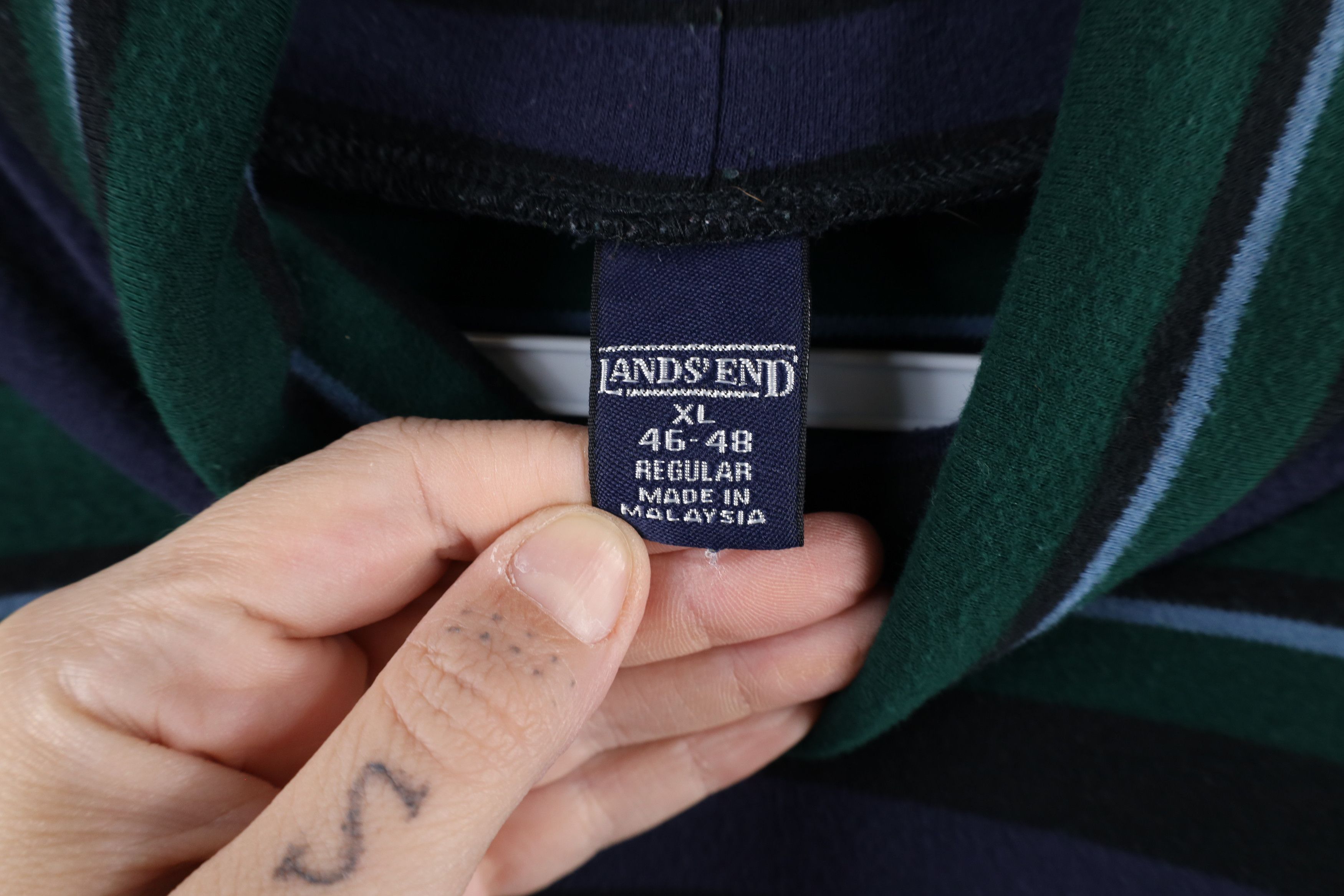 Lands' End × Vintage Vintage 90s Lands End Block Long Sleeve Turtleneck T-Shirt Size US XL / EU 56 / 4 - 4 Thumbnail