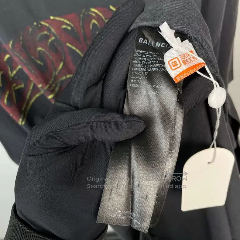 Balenciaga Balenciaga Black Printed Crew Neck Short Sleeve Size US M / EU 48-50 / 2 - 4 Thumbnail