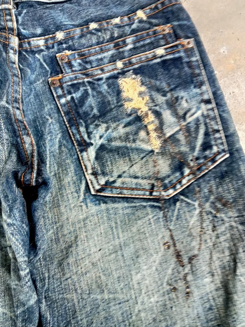 If Six Was Nine 💥FLARE💥K. U. I DISTRESSED DENIM Size US 32 / EU 48 - 15 Thumbnail