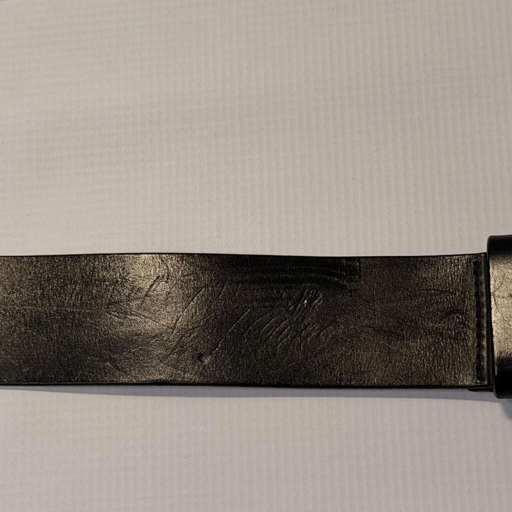 J.Lindeberg J.Lindeberg Belt Mens 34 Leather Made in Italy Buckle Sculptural Buckle Black Dress Belt Mens 34 Leather Size 34 - 6 Thumbnail
