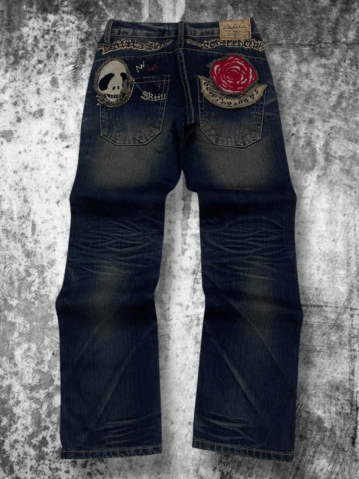 Japanese Brand Vintage Japan Designer 90’s Lolita Art Skull Nostalgia Denim Size US 28 / EU 44 - 1 Thumbnail
