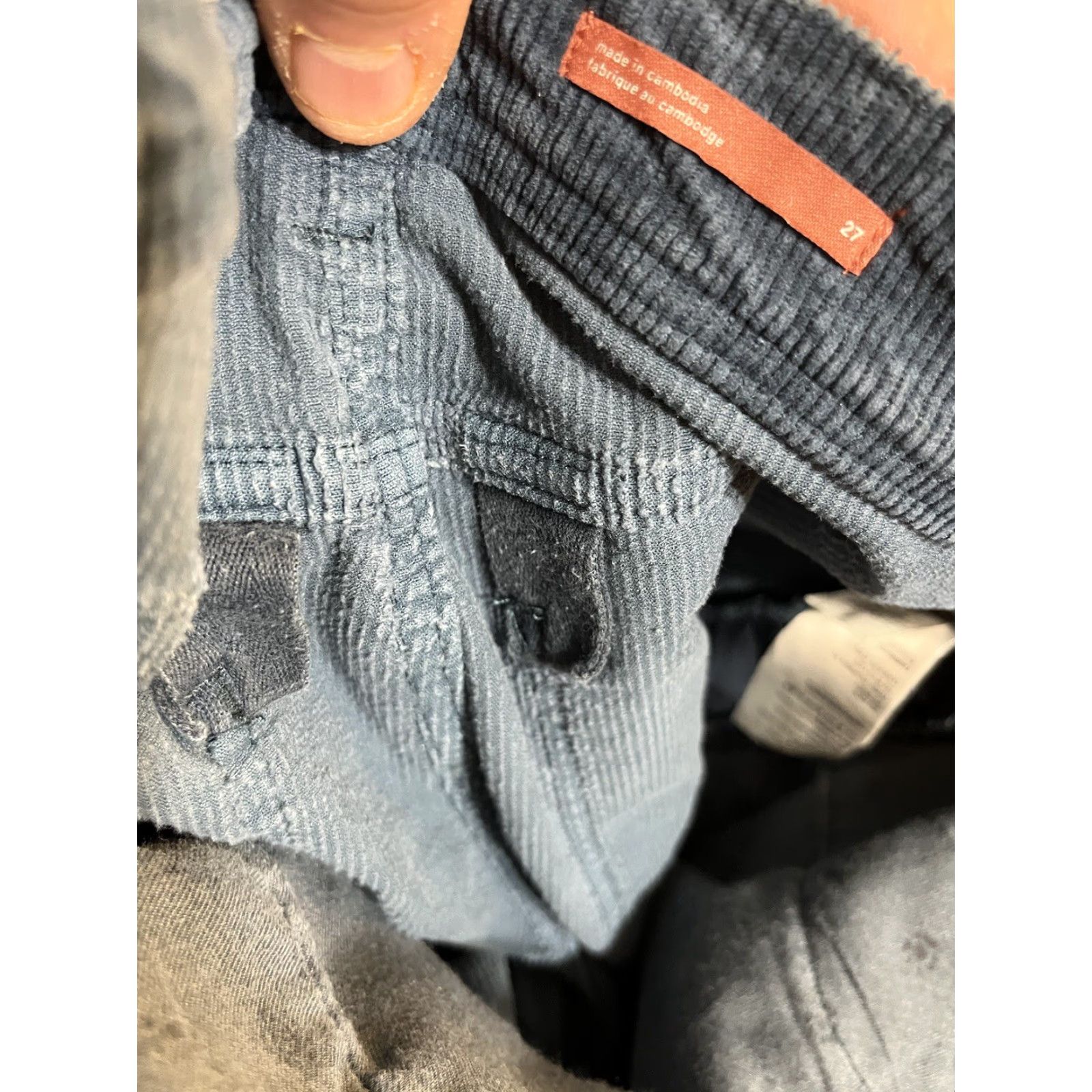 Anthropologie VINTAGE Anthropologie PILCRO CORDUROY JEANS DENIM BLUE SZ 27 Slim Boyfriend Crop Womens Jeans Stretch 90s Size 27" / US 4 / IT 40 - 6 Thumbnail