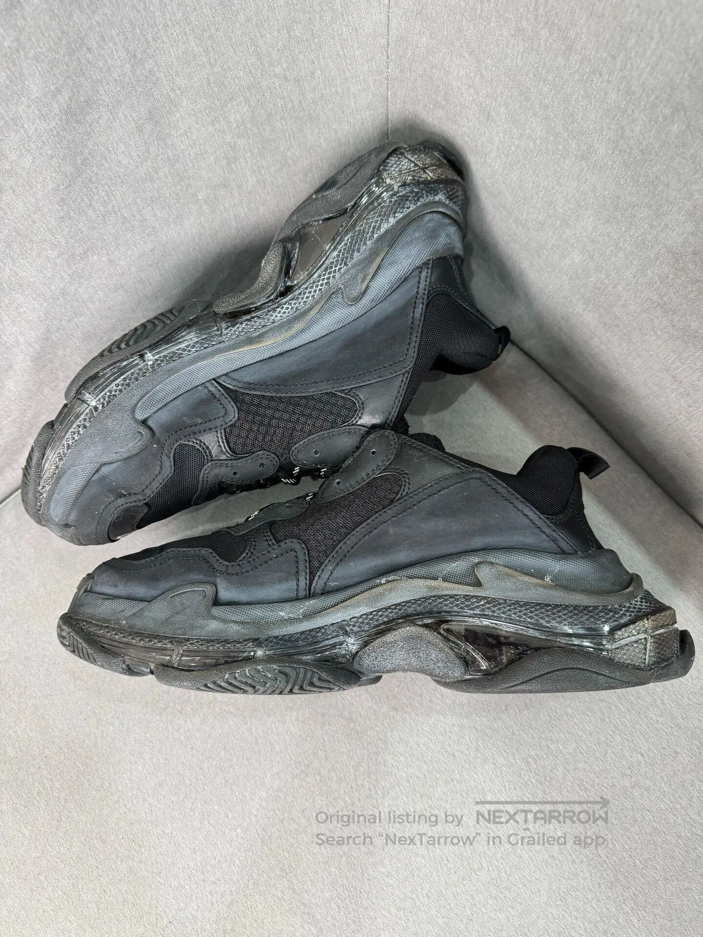 Balenciaga balenciaga triple s distressed black sneakers. Size US 10 / EU 43 - 4 Thumbnail