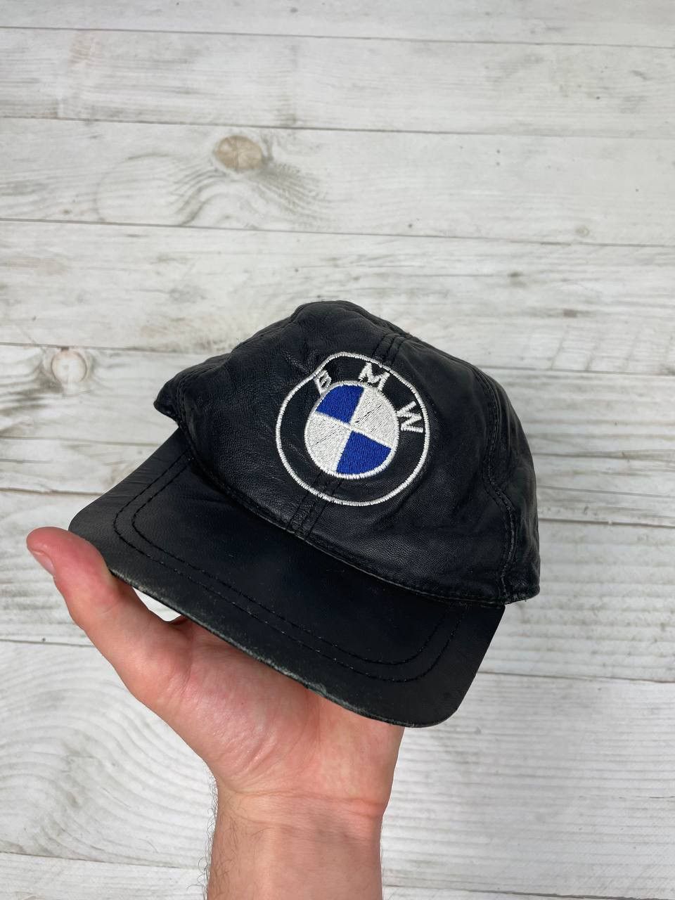 BMW Vintage BMW Leather Cap Hat Big logo 90s Racing Nascar Size ONE SIZE - 3 Thumbnail