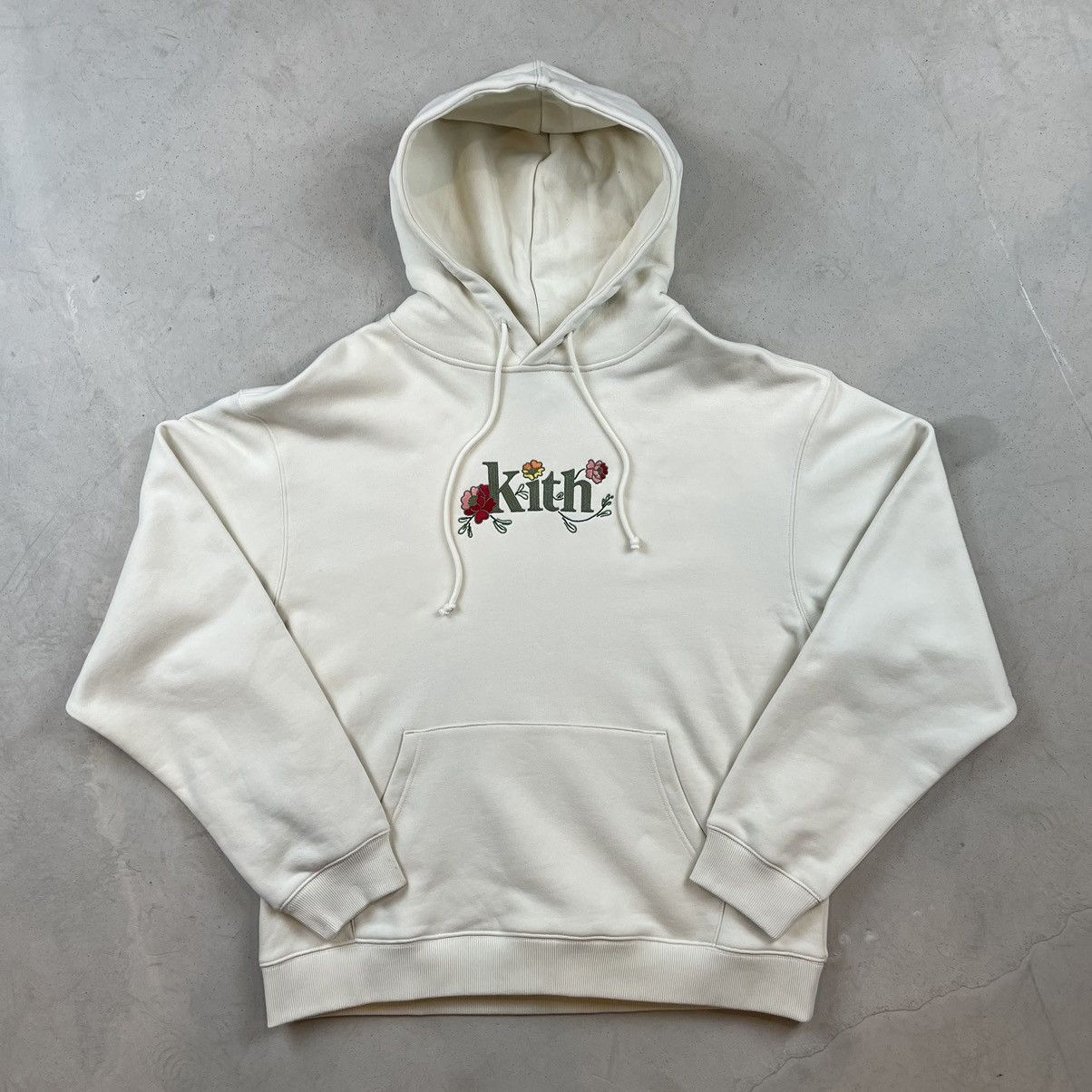 kith chainstitch serif logo hoodie