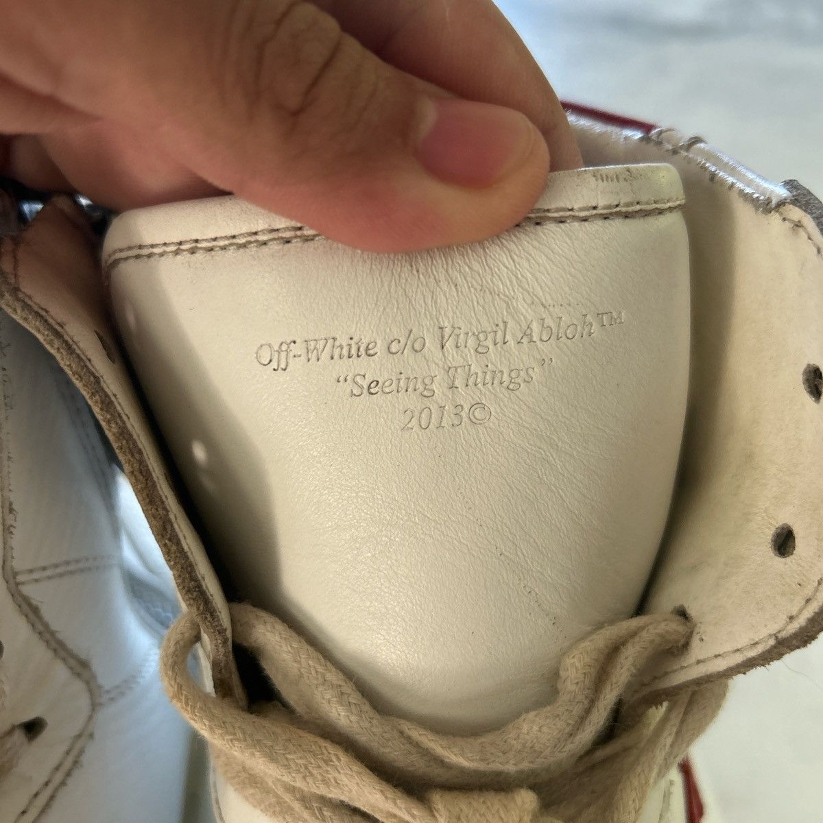 Off-White Off White High Top 70’s Leather, Suede Red Arrow Size US 11 / EU 44 - 5 Thumbnail