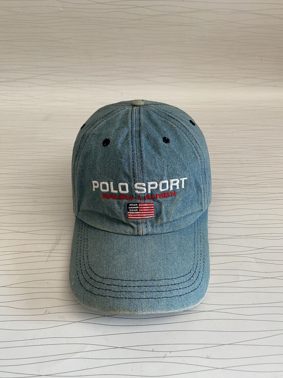 Polo Ralph Lauren 💥Vintage Polo Sport Denim Cap Size ONE SIZE - 2 Thumbnail