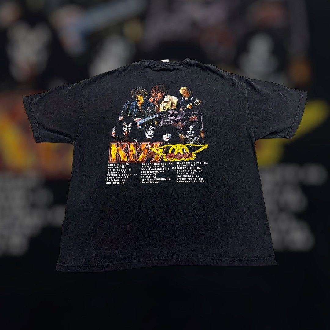 Vintage Kiss & Aerosmith Band Tee Size US XL / EU 56 / 4 - 2 Thumbnail