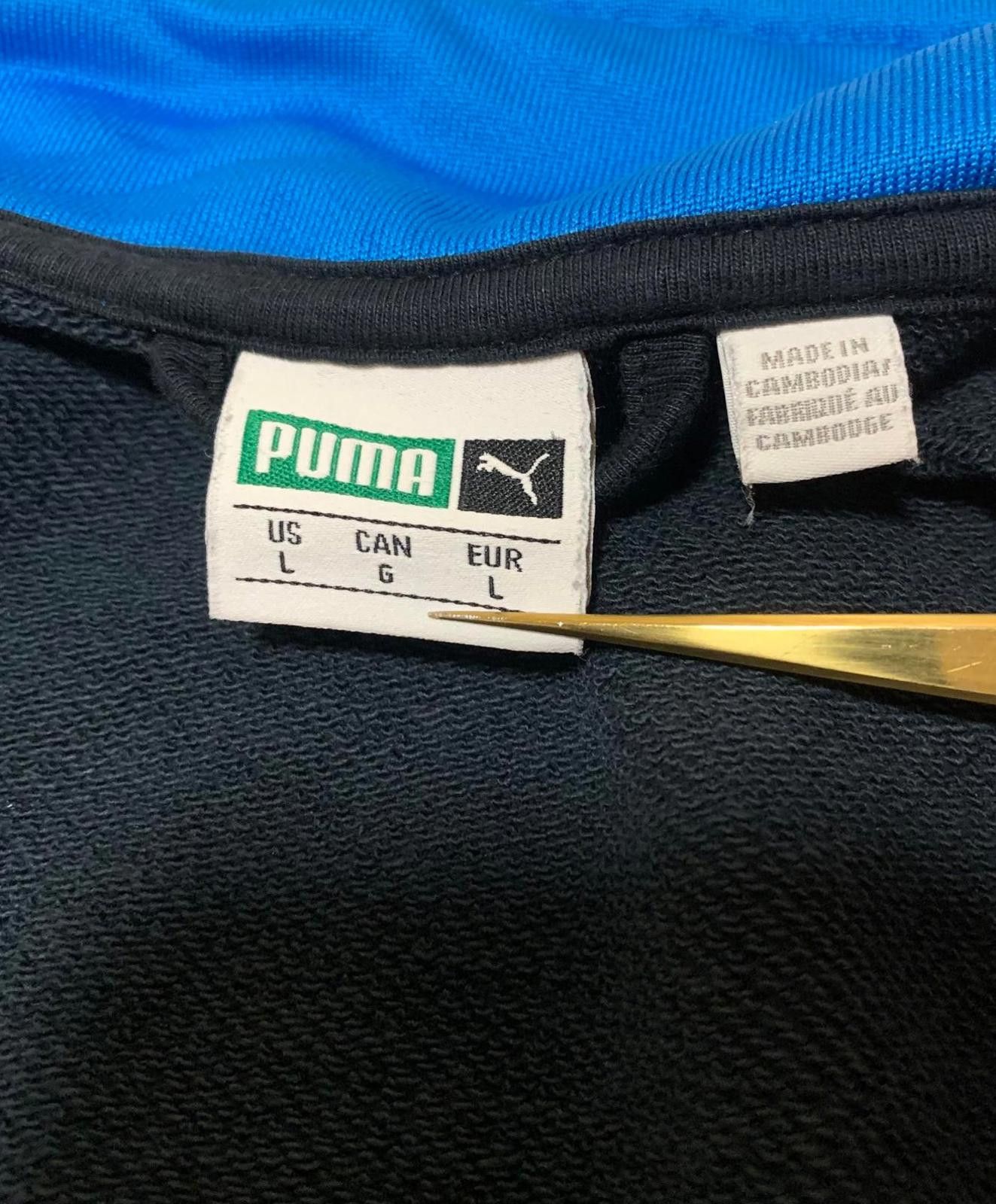 Puma Puma Men's Size L Black Royal Blue Blue Track Jacket Zip Up Size US 34 / EU 50 - 11 Thumbnail