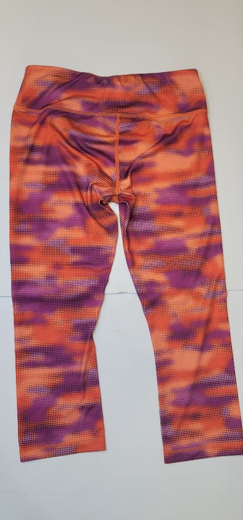 Reebok Women's Reebok Orange Purple Patterned Leggings S Size 27" / US 4 / IT 40 - 2 Thumbnail