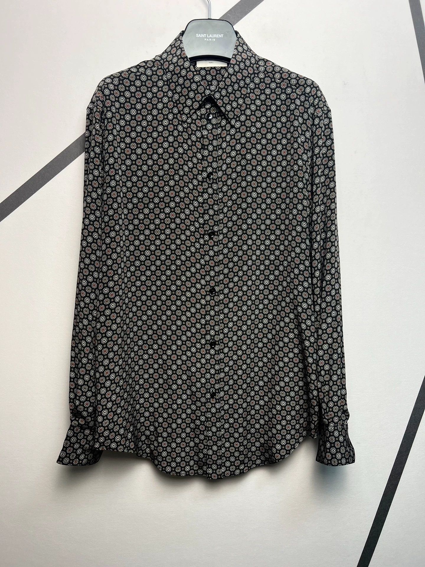 Celine SLP runway style floral all-over print silk shirt Size US L / EU 52-54 / 3 - 1 Thumbnail
