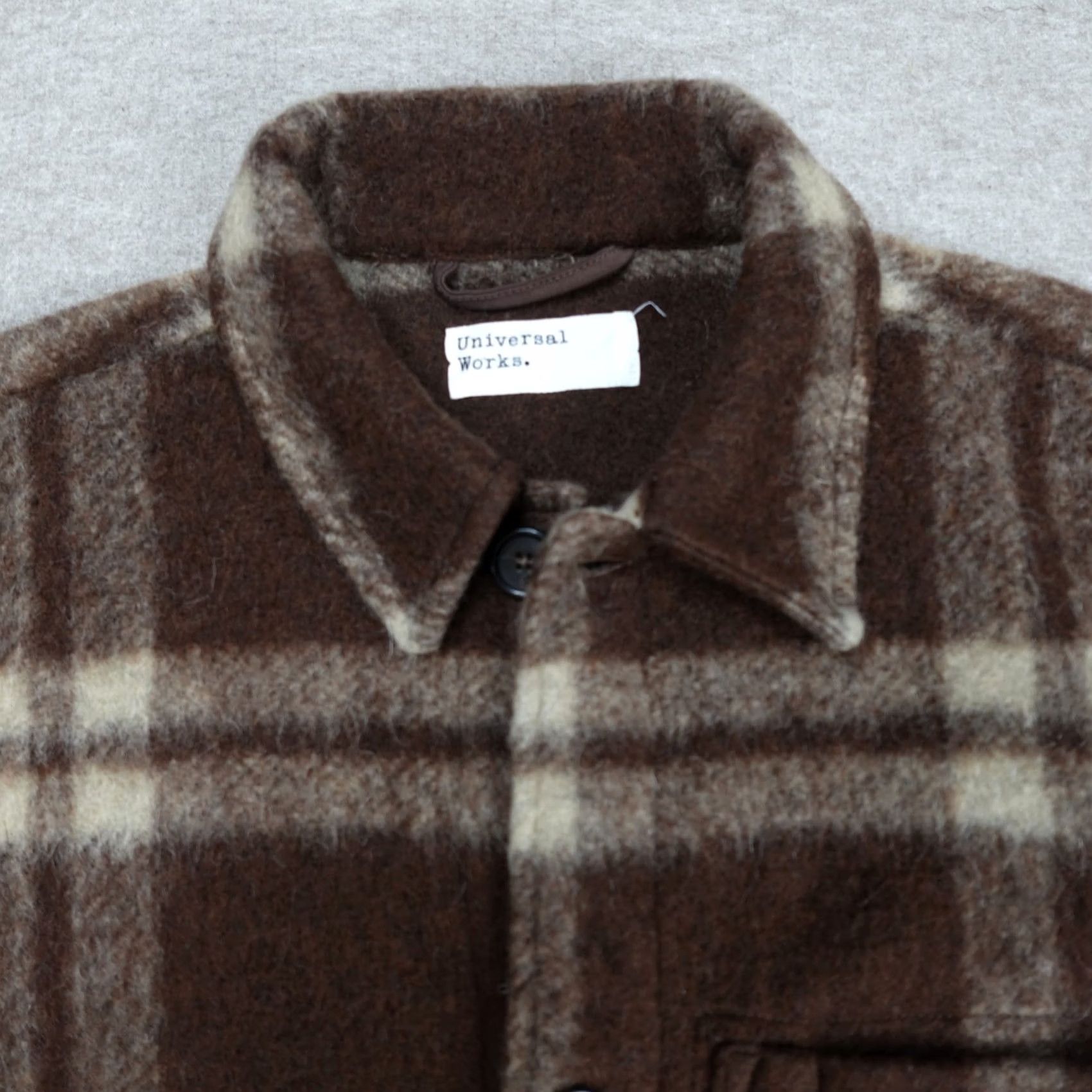 Club Monaco Universal Works Jacket Mens Medium Brown Plaid Wool Blend Field Chore Portugal Size US S / EU 44-46 / 1 - 3 Thumbnail