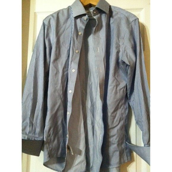 T.M. Lewin T.M.LEWIN MEN'S 100%COTTON DRESS SHIRT FRENCH SIZE:16.5/33 Size US L / EU 52-54 / 3 - 2 Thumbnail