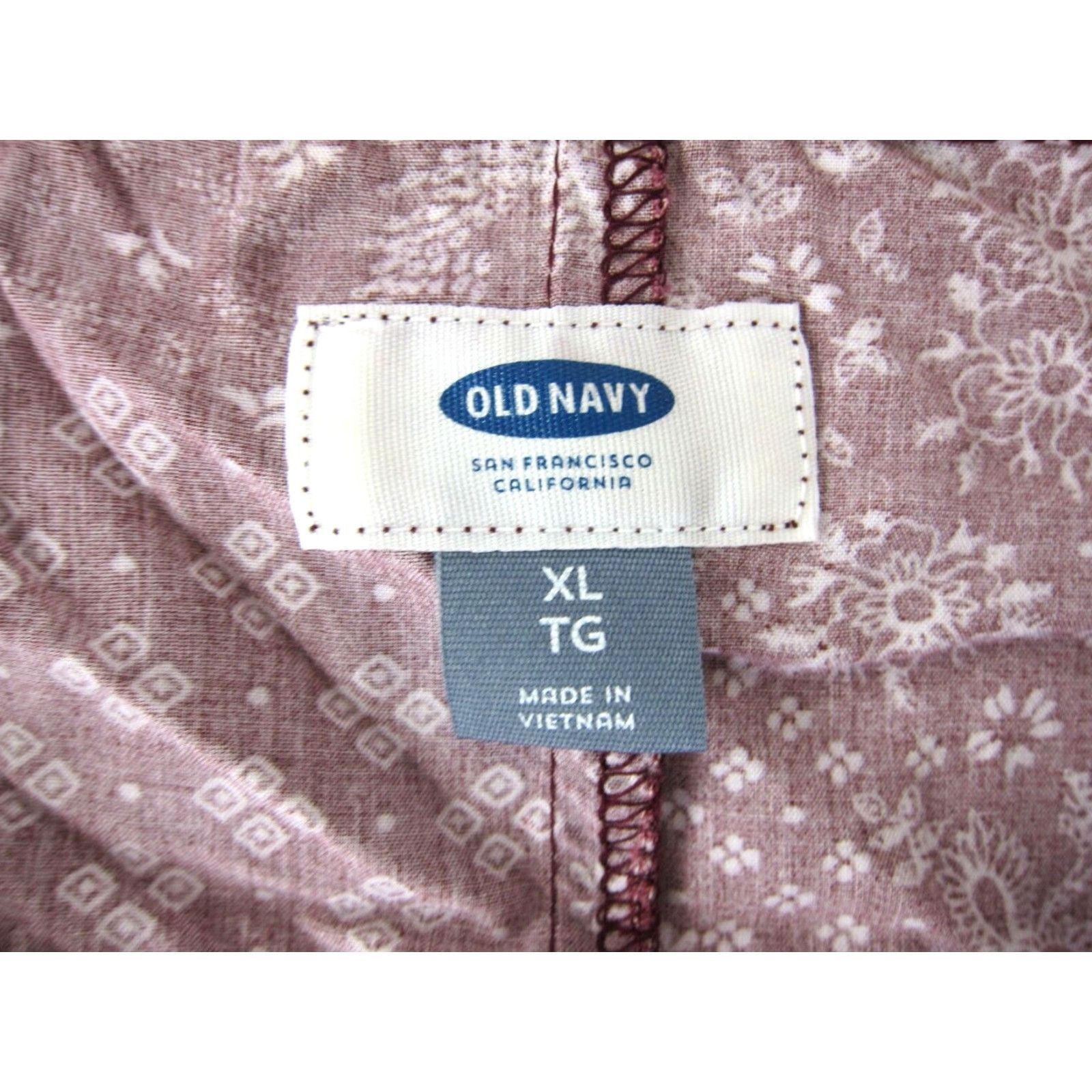 Old Navy Old Navy Burgundy Red White Floral 3/4 Sleeve Sheath Tunic Dress XL Size XL / US 12-14 / IT 48-50 - 3 Thumbnail