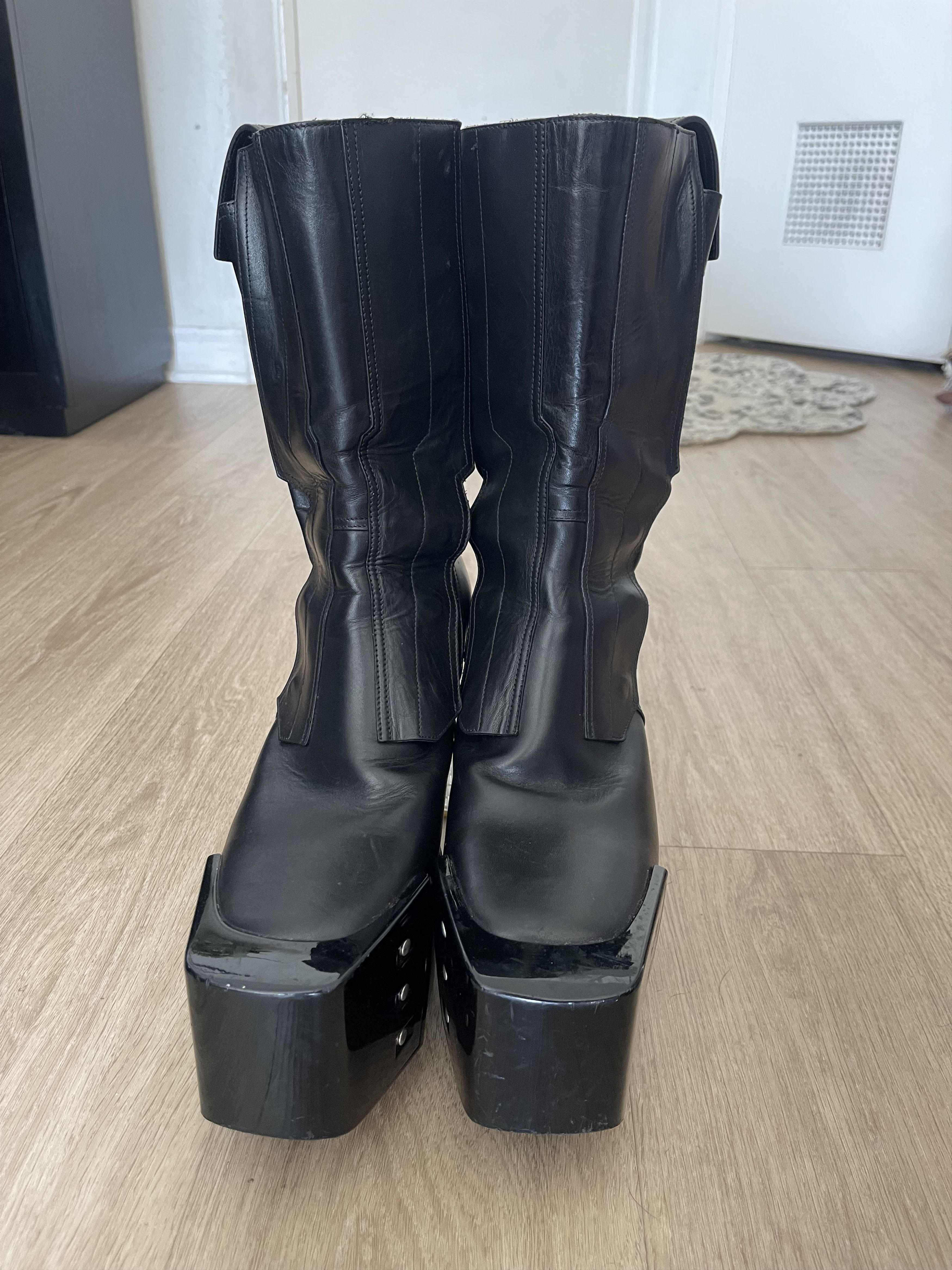 Kissブーツ41 FOGPOCKET BEVELED PLATFORMS 𝟐𝟖,𝟒% | RICK OWENS SS22 Fogpocket Beveled Kiss Boot in