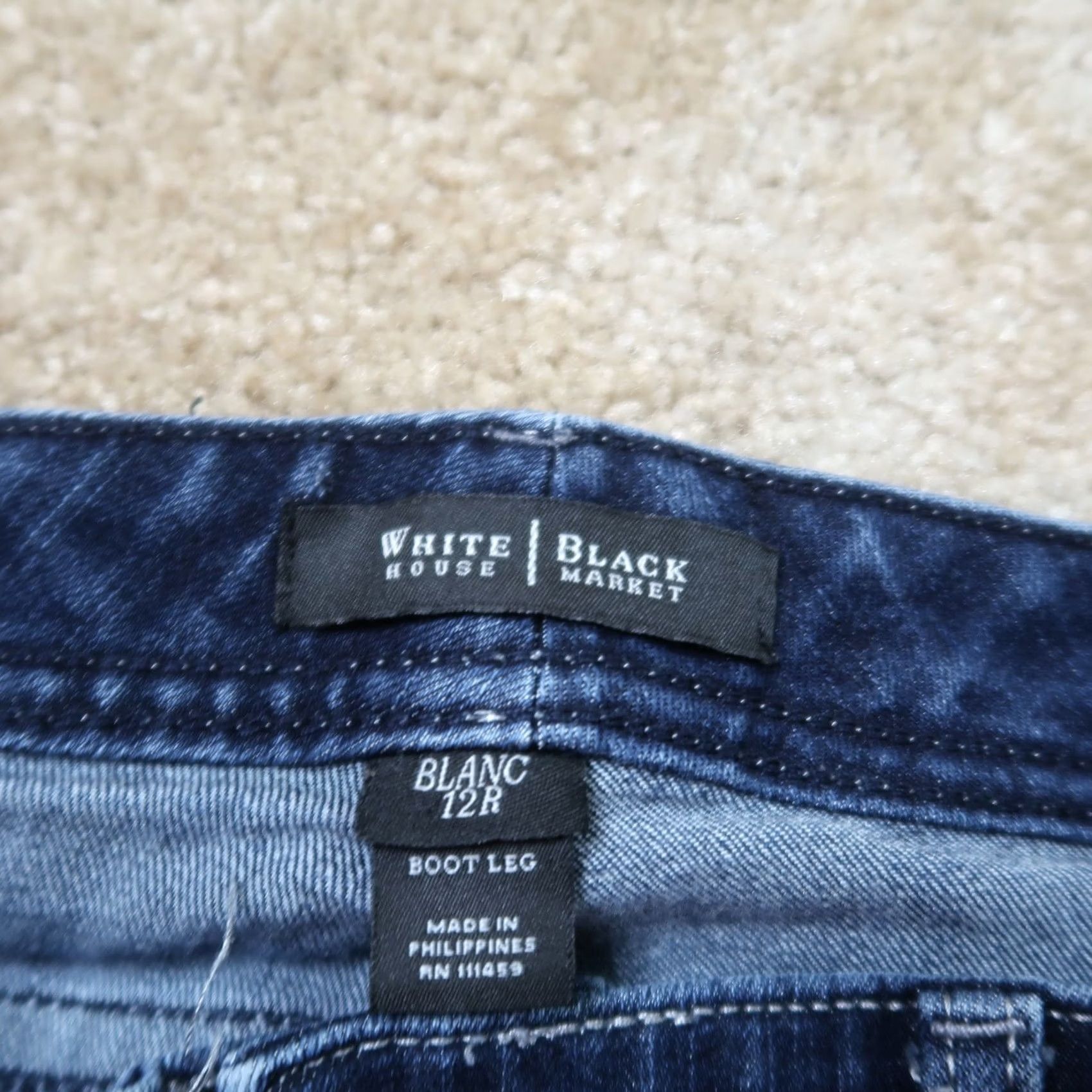 White House Black Market White House Black Market Jeans Womens 12 Blue Denim Bootcut 5-Pocket Classic Mid Rise Dark Wash Size 34" / US 12 / IT 48 - 3 Thumbnail