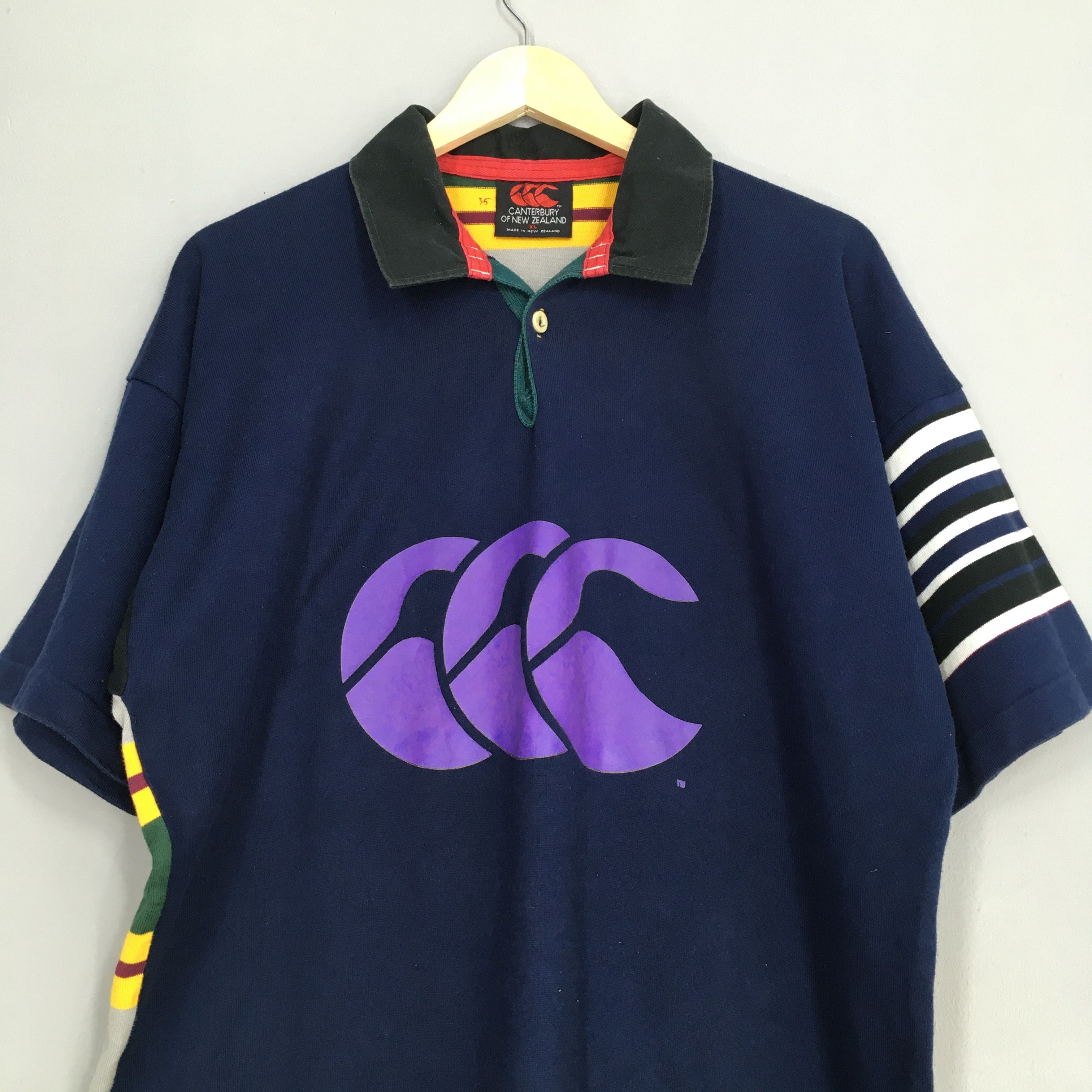 Canterbury of New Zealand × Vintage Vintage Canterbury Of New Zealand CCC Rugby Stripes Shirt XL Size US XL / EU 56 / 4 - 2 Thumbnail