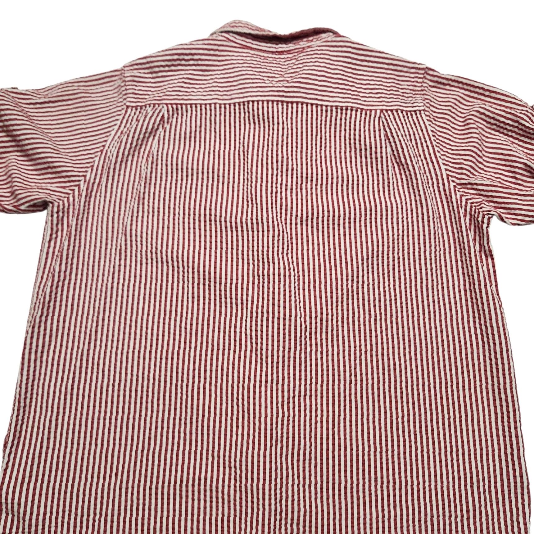 Vintage VINTAGE Mainstreet Blues Shirt Womens L Red Seersucker Candy Stripe Front Pocket Size L / US 10 / IT 46 - 7 Thumbnail
