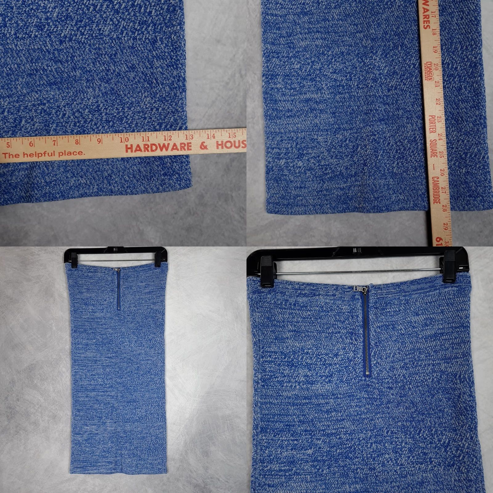 Alice + Olivia VINTAGE? No -> Alice + Olivia Skirt Womens Medium Blue Pencil Midi High Waist Wool Knit Bodycon Size 32" / US 10 / IT 46 - 9 Thumbnail