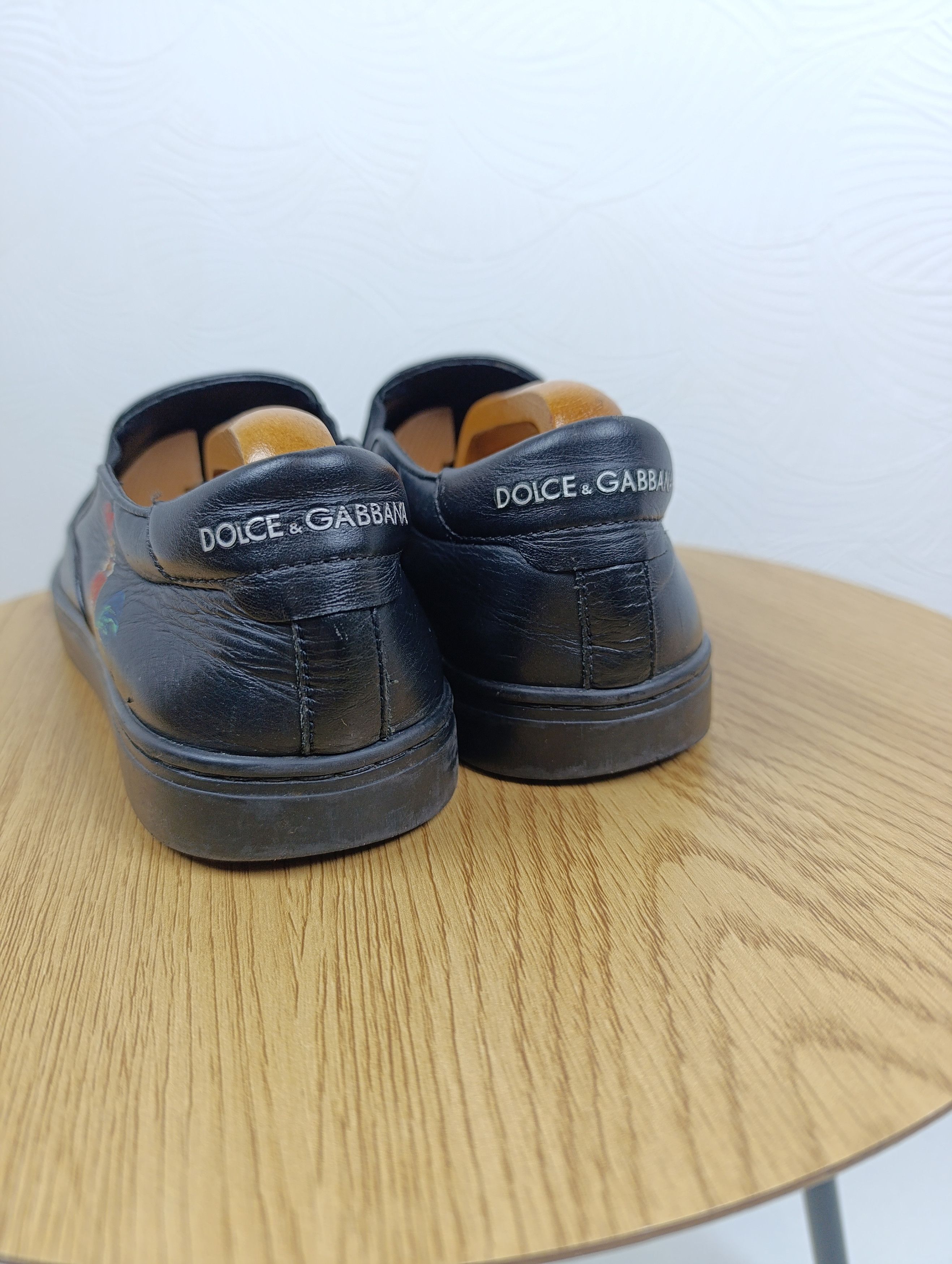 Dolce & Gabbana DOLCE GABBANA COCKEREL PRINT LEATHER SLIP-ON Size US 8 / EU 41 - 11 Thumbnail