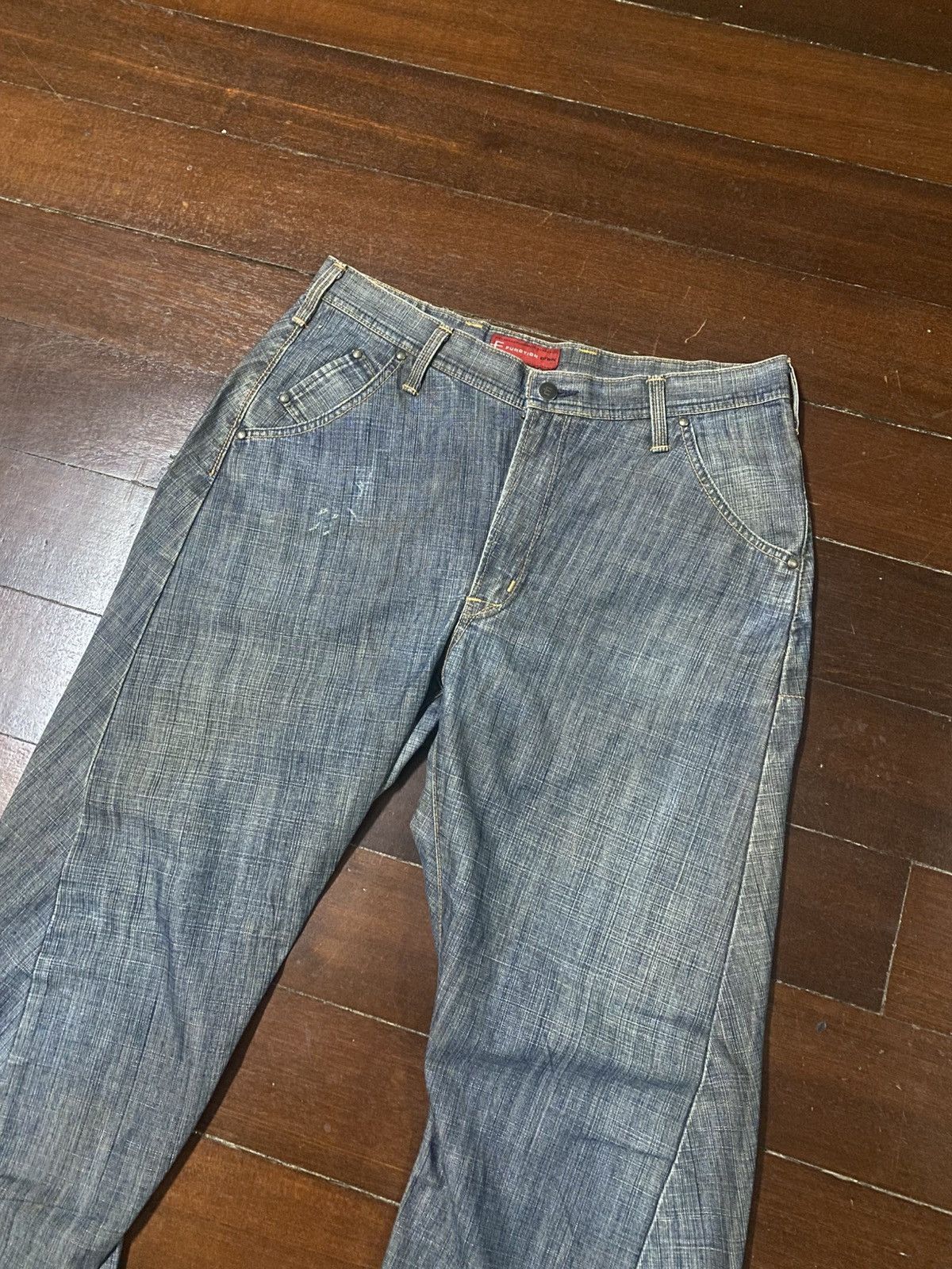 Edwin Vtg Wide Leg Jeans Edwin E Function Loose Denim Jnco Y2k Size US 35 - 6 Thumbnail