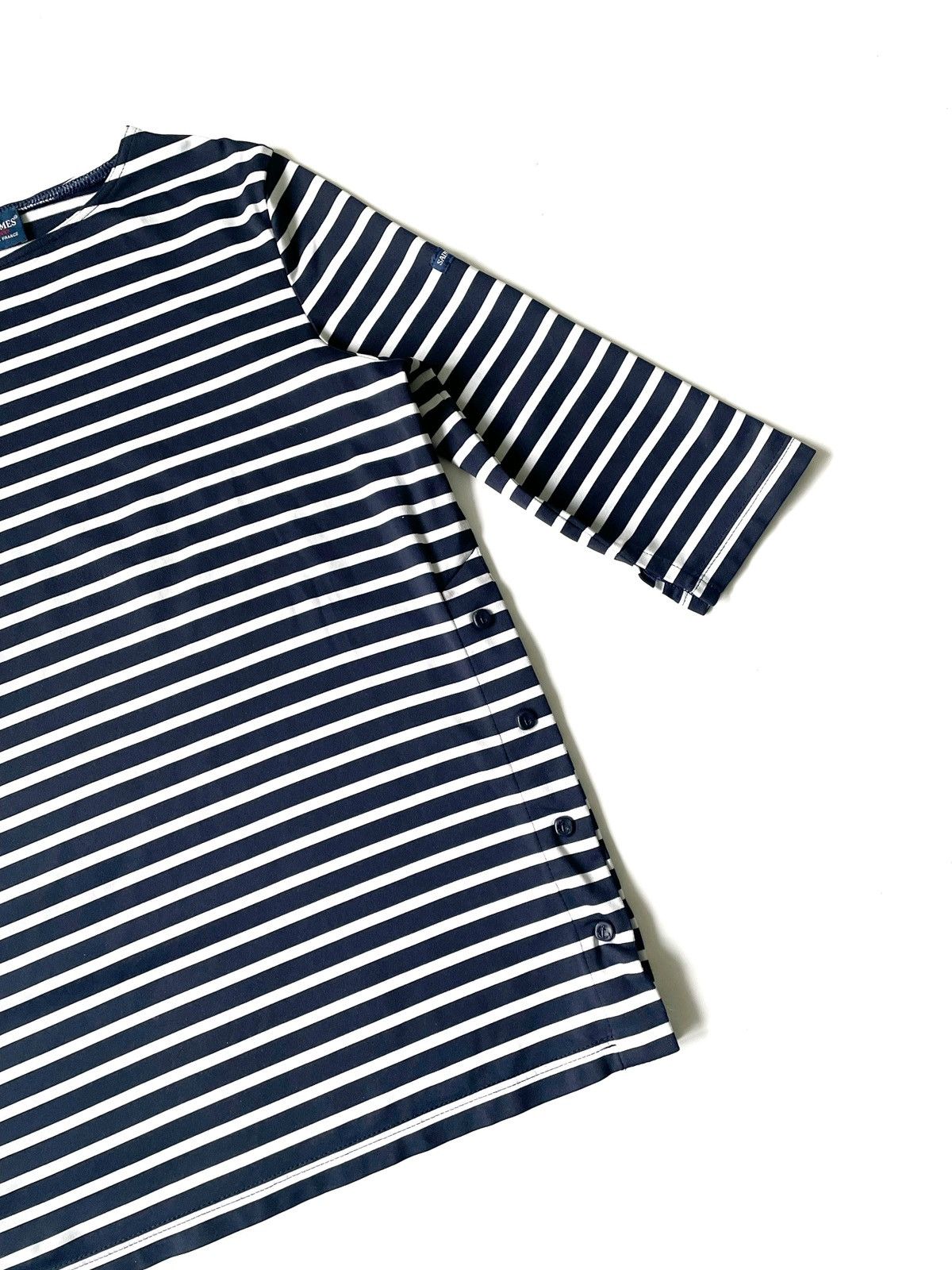 Designer × Saint James Saint James Women Blue & White Long Sleeve Size S France Size S / US 4 / IT 40 - 3 Thumbnail