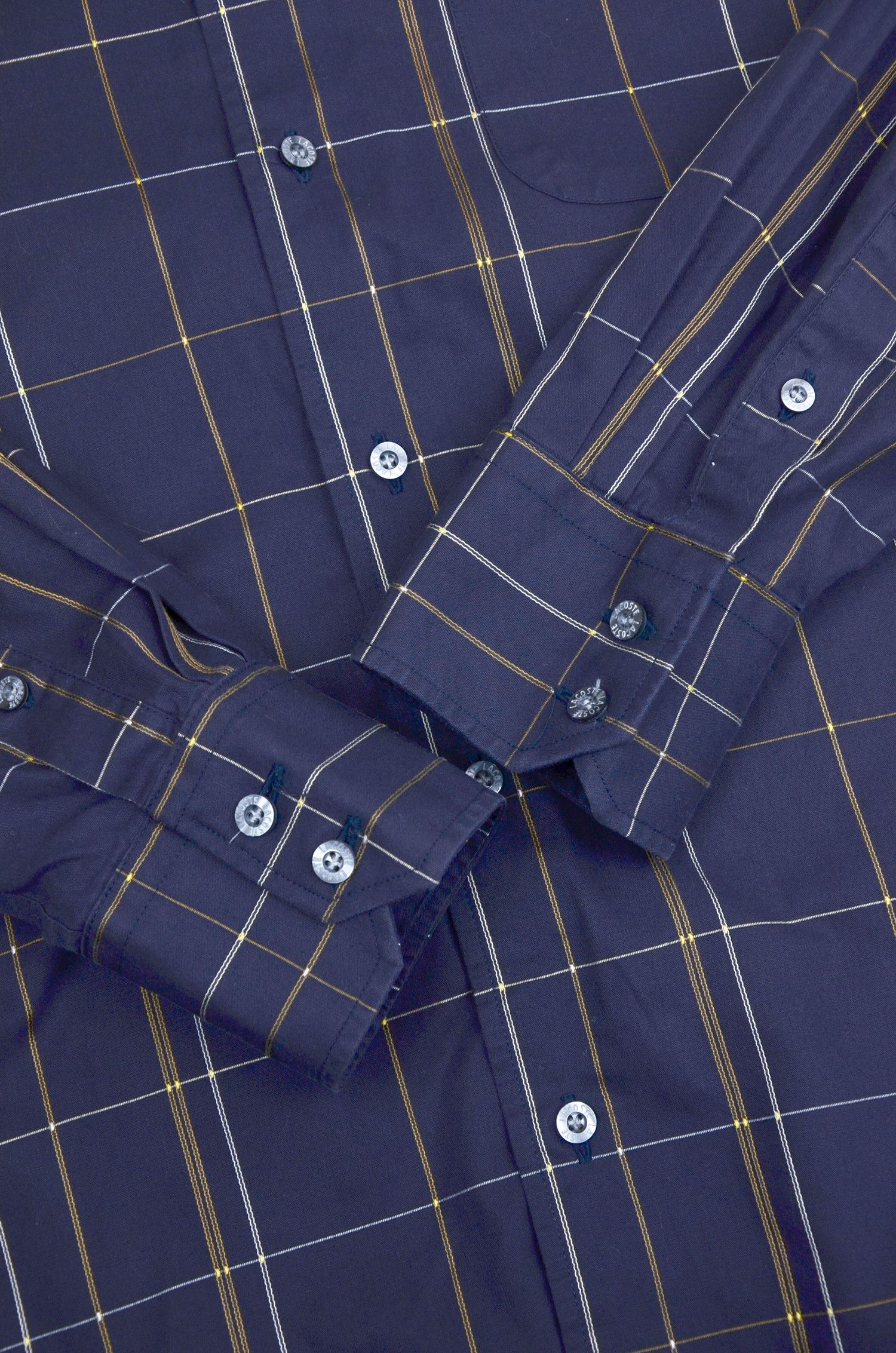 Lacoste Lacoste Navy Windowpane Check Button Down Shirt - Size M Size US M / EU 48-50 / 2 - 3 Thumbnail