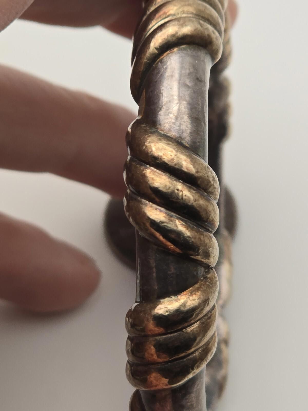 The Unbranded Brand Brian Bergner 925 Silver And Gold Plate Crosshatch Bangle Size ONE SIZE - 8 Thumbnail