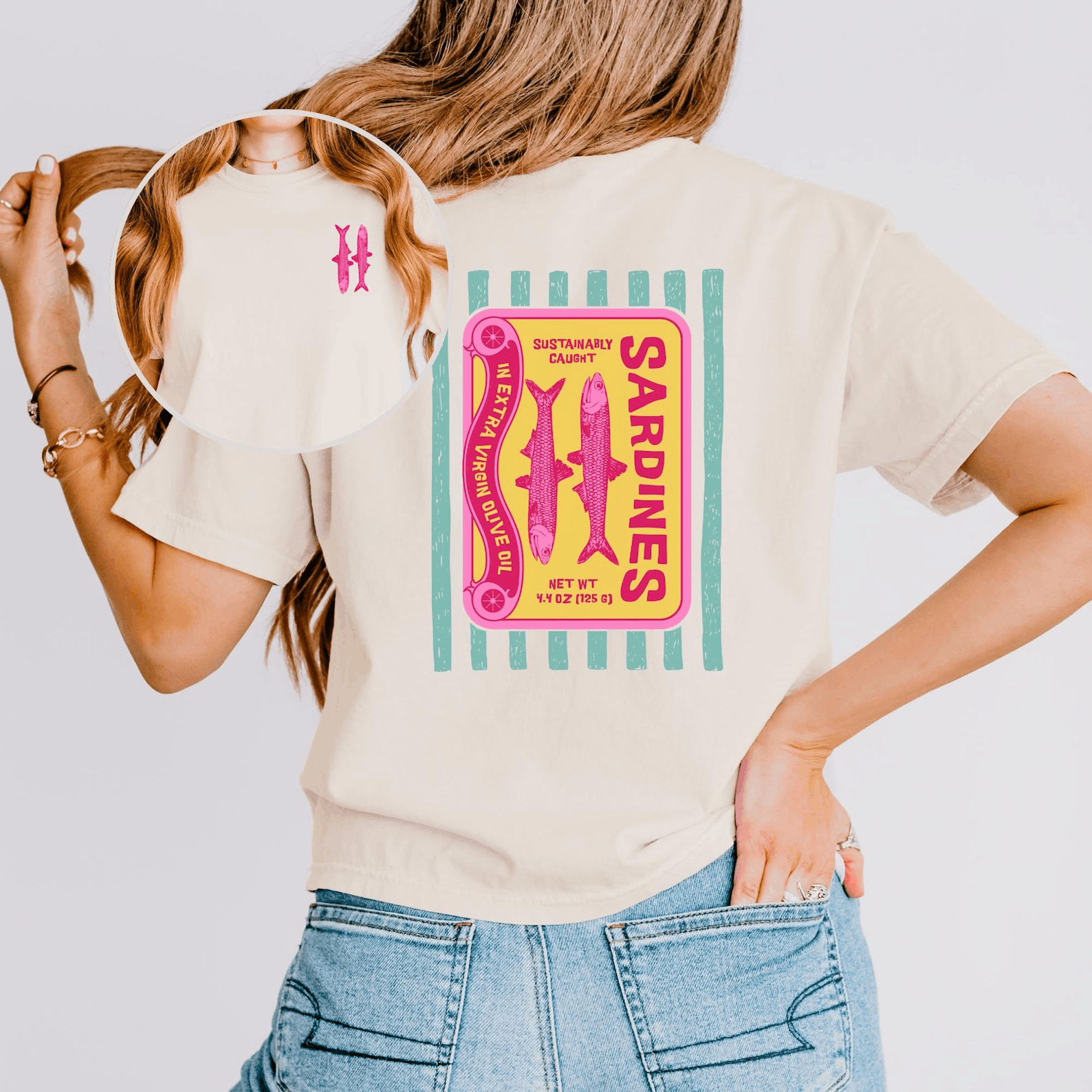 Other Sardines Graphic Crop Tee – Coastal T-Shirt Size M / US 6-8 / IT 42-44 - 3 Thumbnail