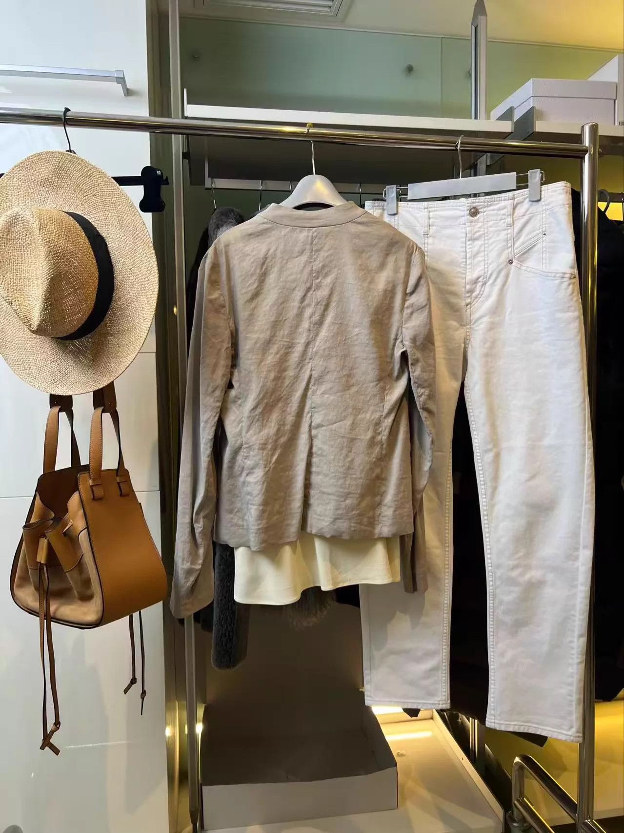 Theory Theory Linen Collarless Jacket & White Chino Set Size4 NWT Size S / US 4 / IT 40 - 8 Thumbnail