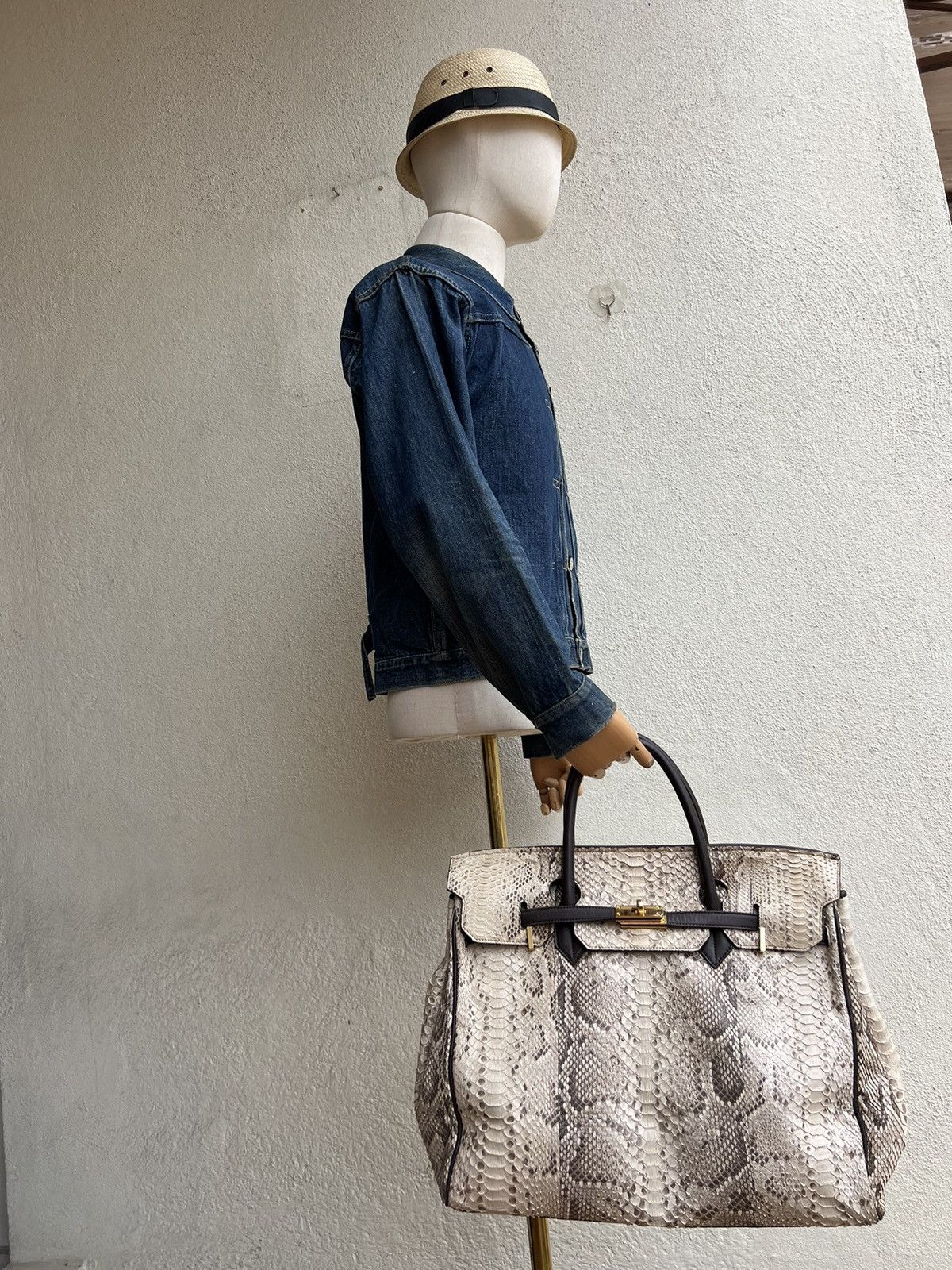 Leather Vin Don Japan Snake Skin Leather Birkin Bag Size ONE SIZE - 2 Thumbnail
