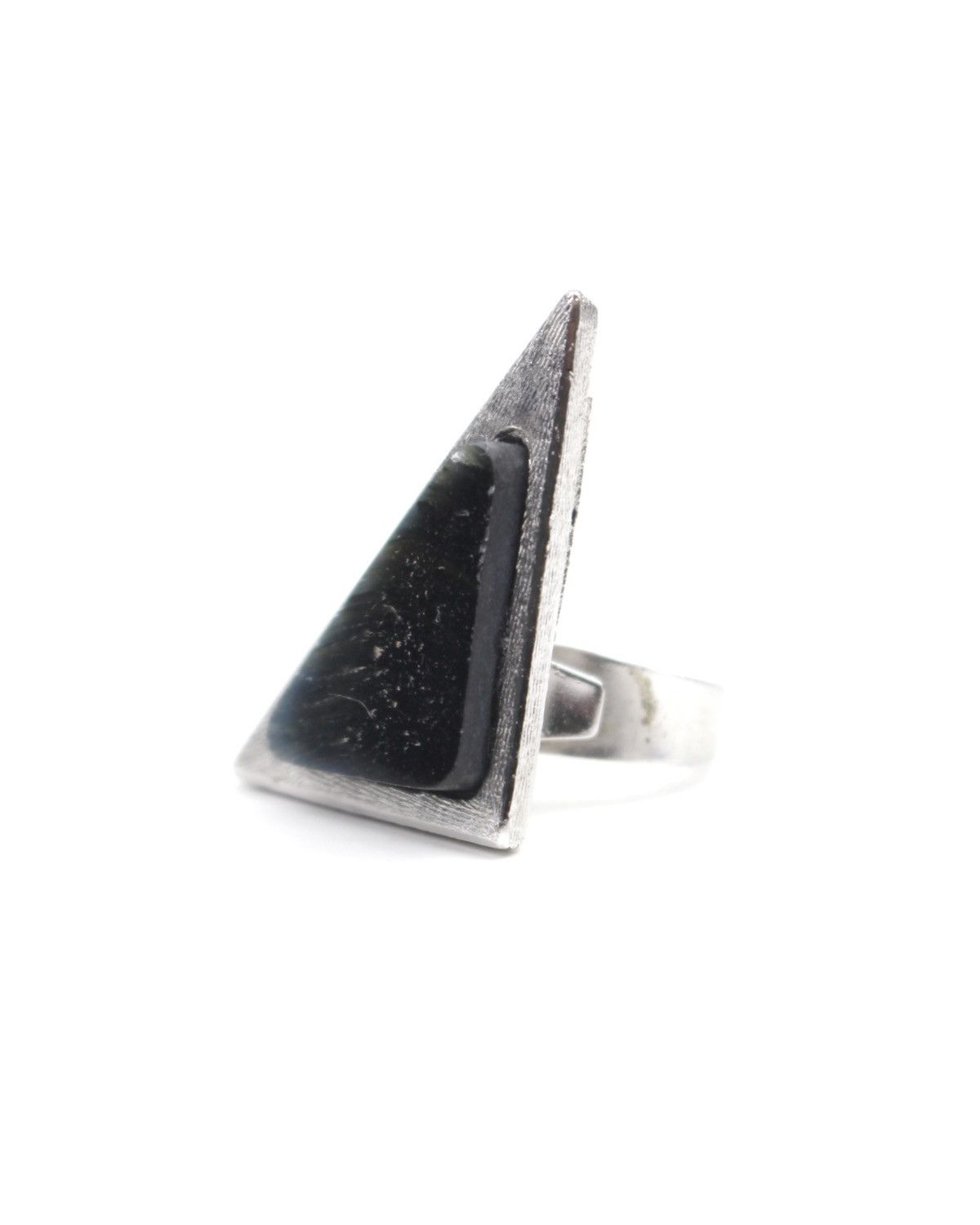 Pierre Cardin 1970S PIERRE CARDIN GEOMETRIC TRIANGLE SILVER-PLATED RING Size ONE SIZE - 1 Thumbnail