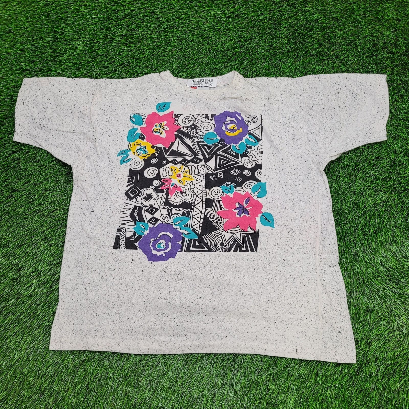 Vintage Vintage Floral Flower Shirt Women Large 23x25 Paint-Splatter Size L / US 10 / IT 46 - 1 Thumbnail