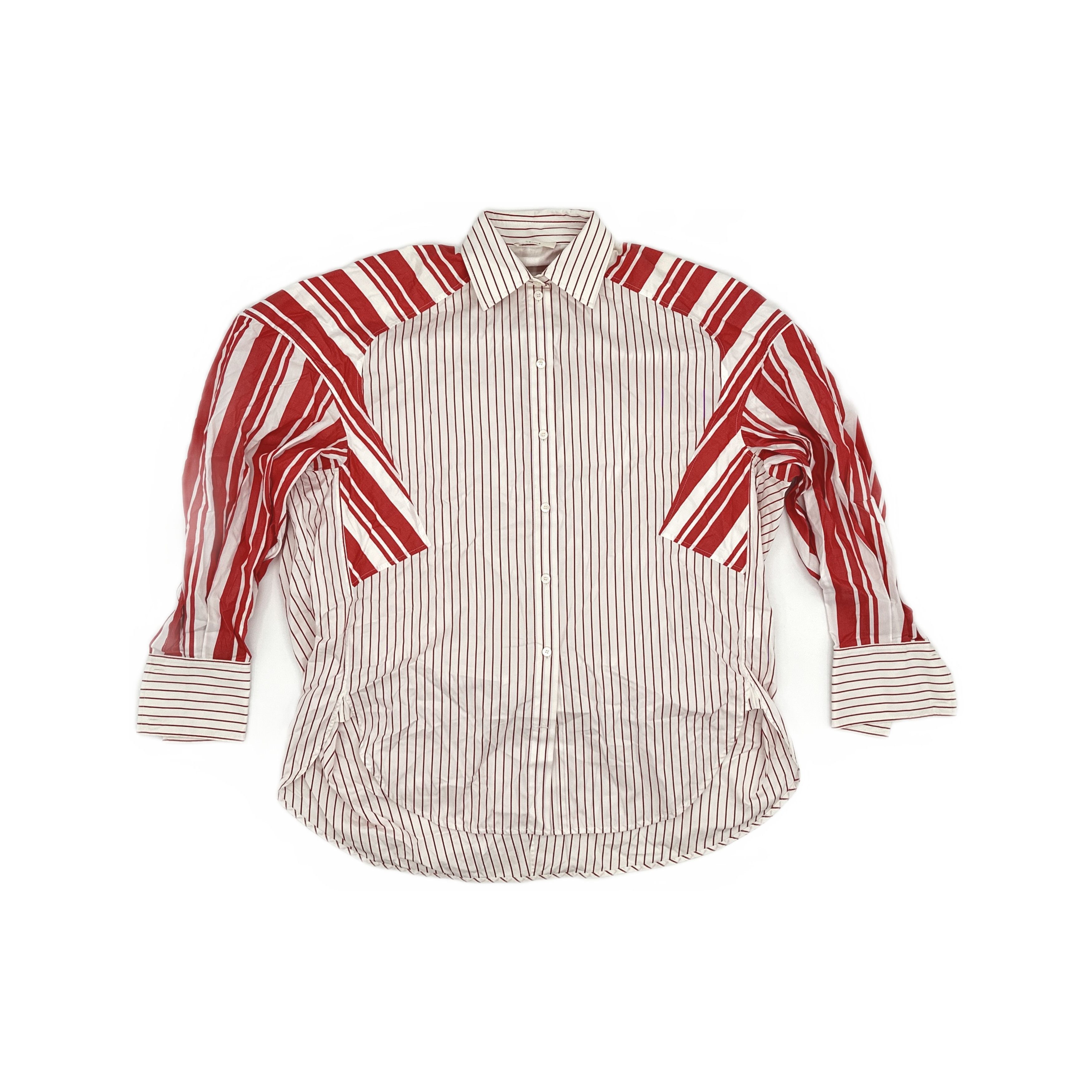 Celine Celine Red Striped Button Up Shirt Size 34 Size XXS / US 00 / IT 34 - 1 Thumbnail
