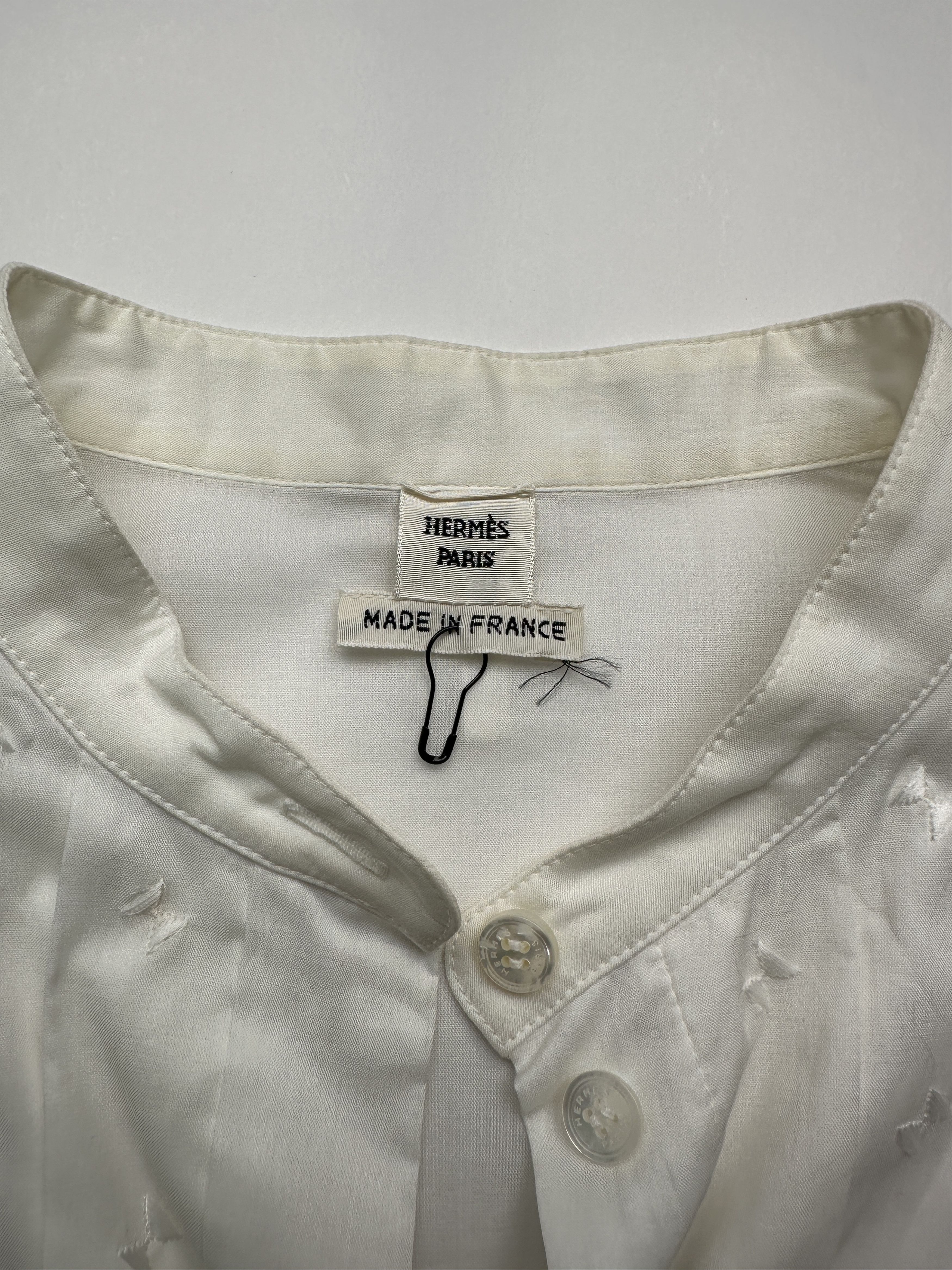 Hermes Hermes Ivory Collarless Shirt Size XS / US 0-2 / IT 36-38 - 3 Thumbnail