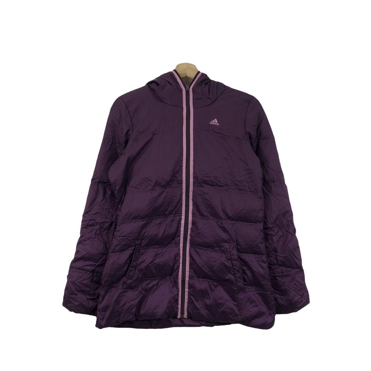 Adidas Vtg ADIDAS ORIGINALS Quilted Purple Puffer Jacket Hoodie Size L / US 10 / IT 46 - 1 Thumbnail