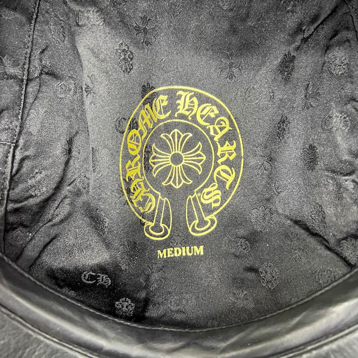 Chrome Hearts Chrome Hearts New Black Leather Cross Newsboy Cap Size ONE SIZE - 3 Thumbnail
