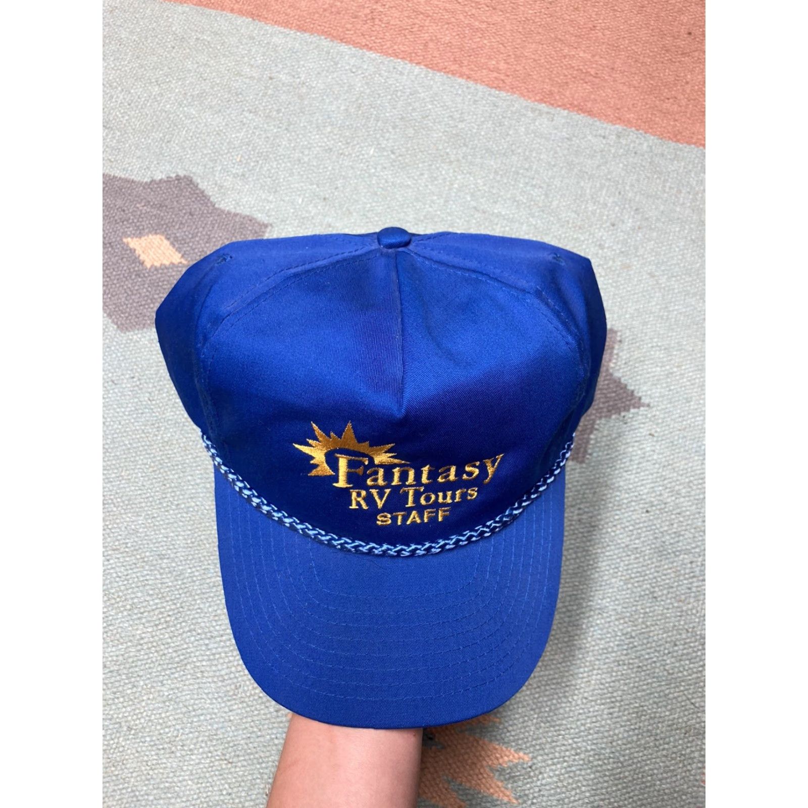 Vintage VINTAGE Snap-Back Hat Cap travel Las Vegas blue RV tours staff Men Adjustable Blue Hat Size ONE SIZE - 3 Thumbnail