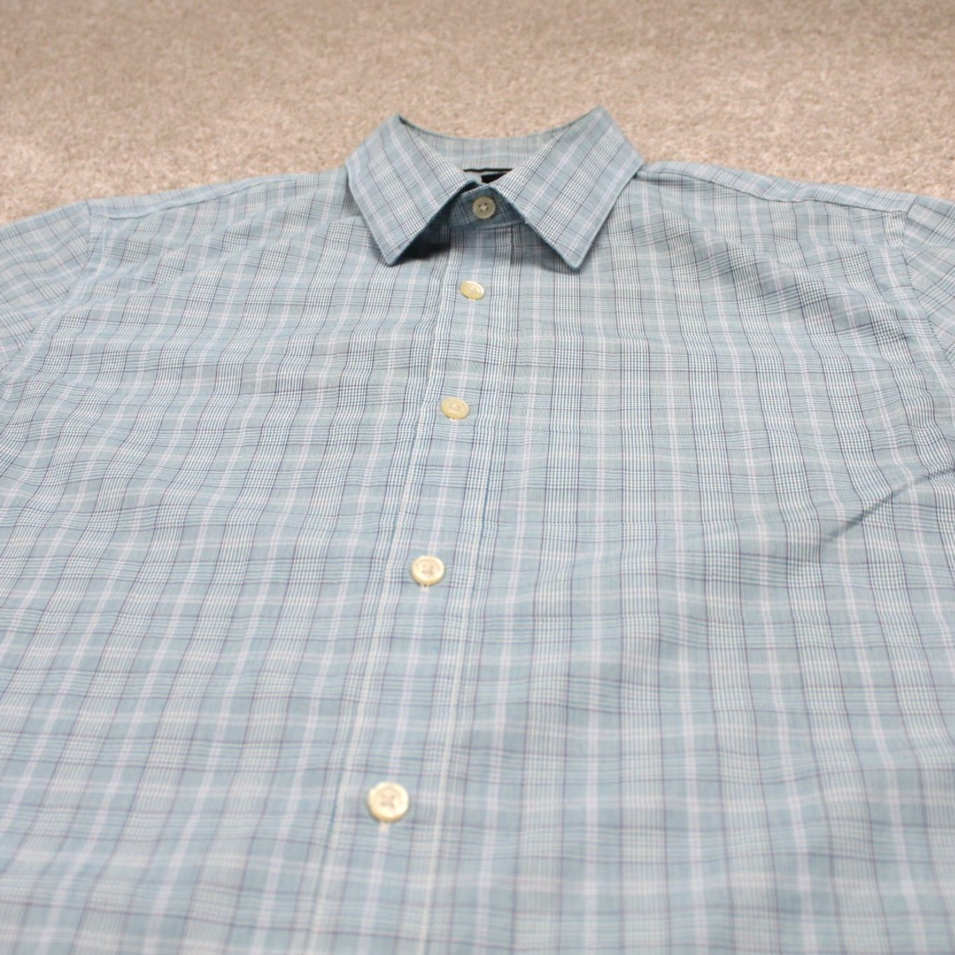 Banana Republic Banana Republic Shirt Mens Medium Blue/White Non-Iron Standard Fit L/S Button Up Size US M / EU 48-50 / 2 - 4 Thumbnail