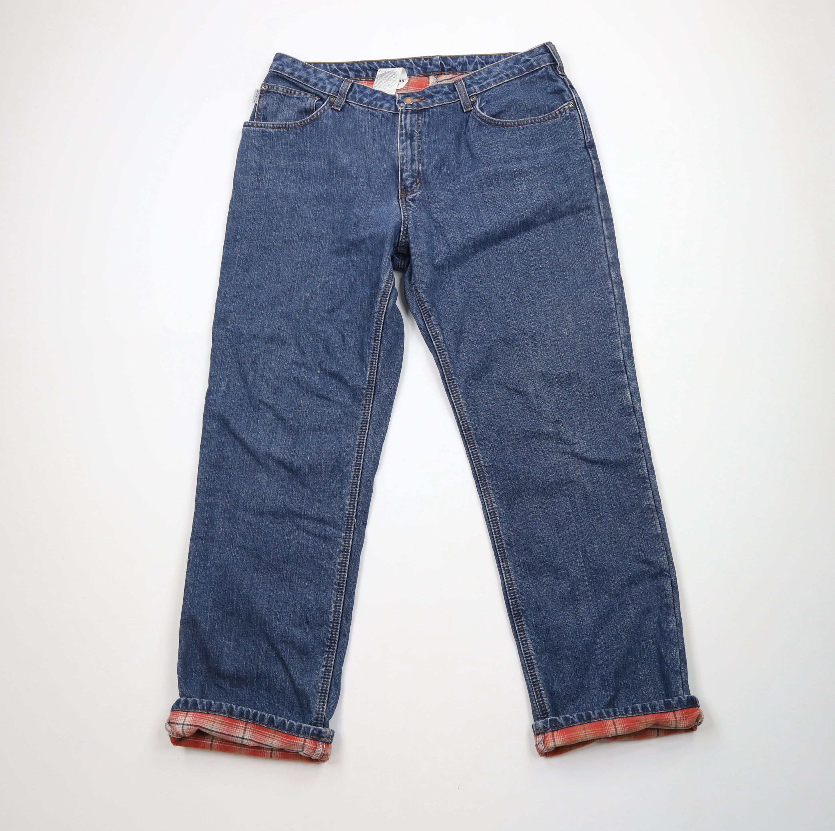 Carhartt × Vintage Vintage Carhartt Relaxed Flannel Lined Wide Leg Denim Jeans Size 38" / US 16 / IT 52 - 1 Thumbnail